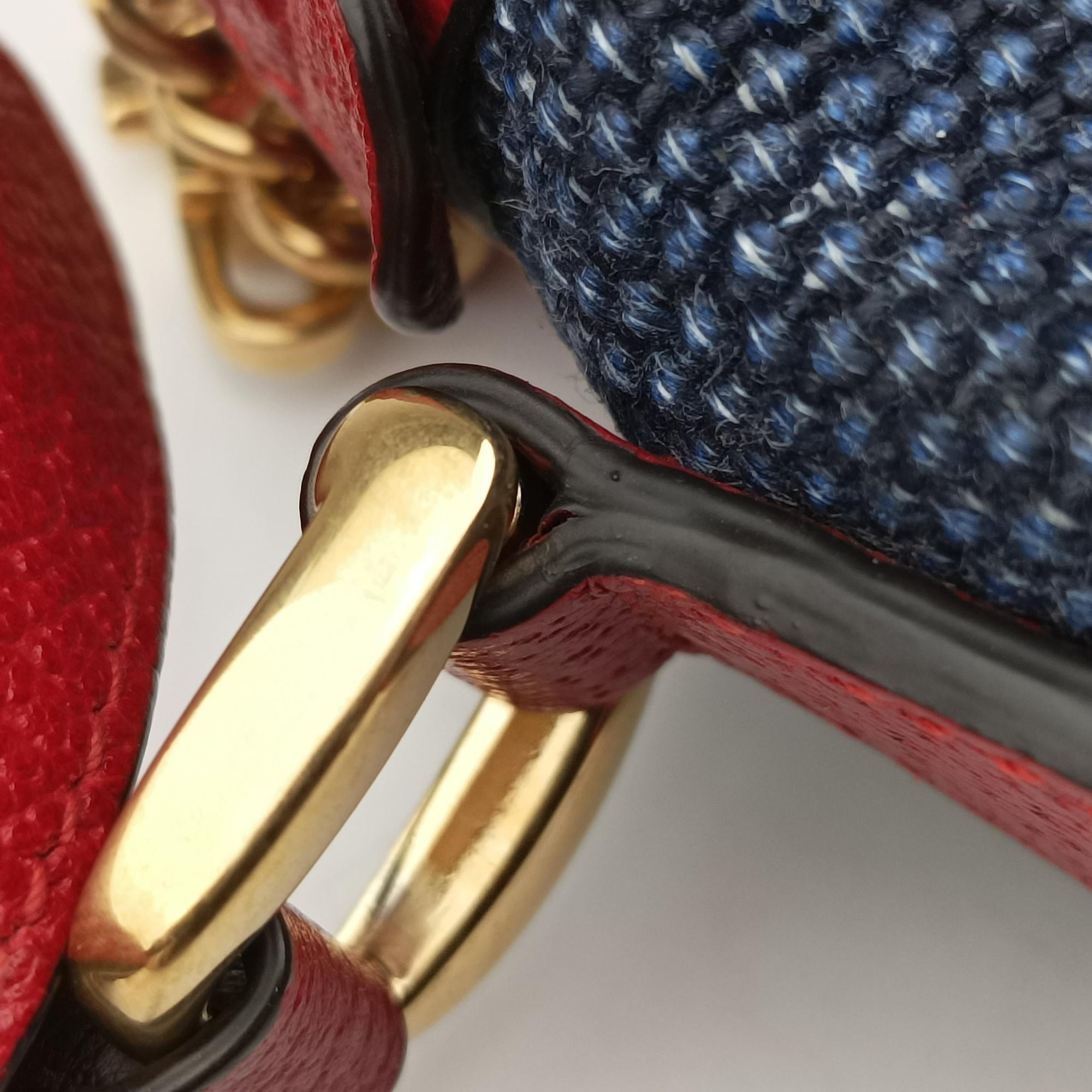 Pre-owned Gucci OPHIDIA Red × Navy × Ivory Canvas × Leather 517350 shoulderbag | stylenewstar