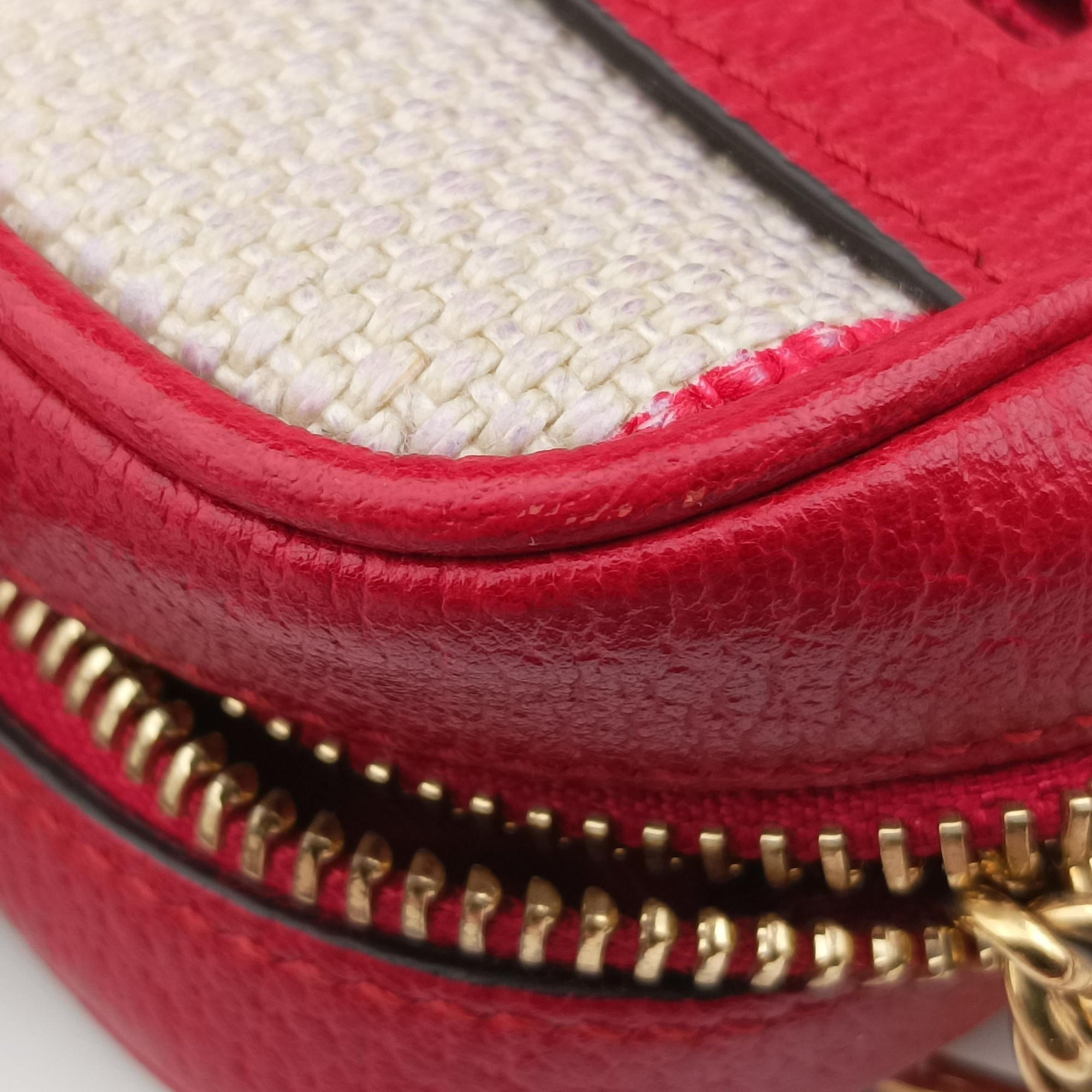 Pre-owned Gucci OPHIDIA Red × Navy × Ivory Canvas × Leather 517350 shoulderbag | stylenewstar
