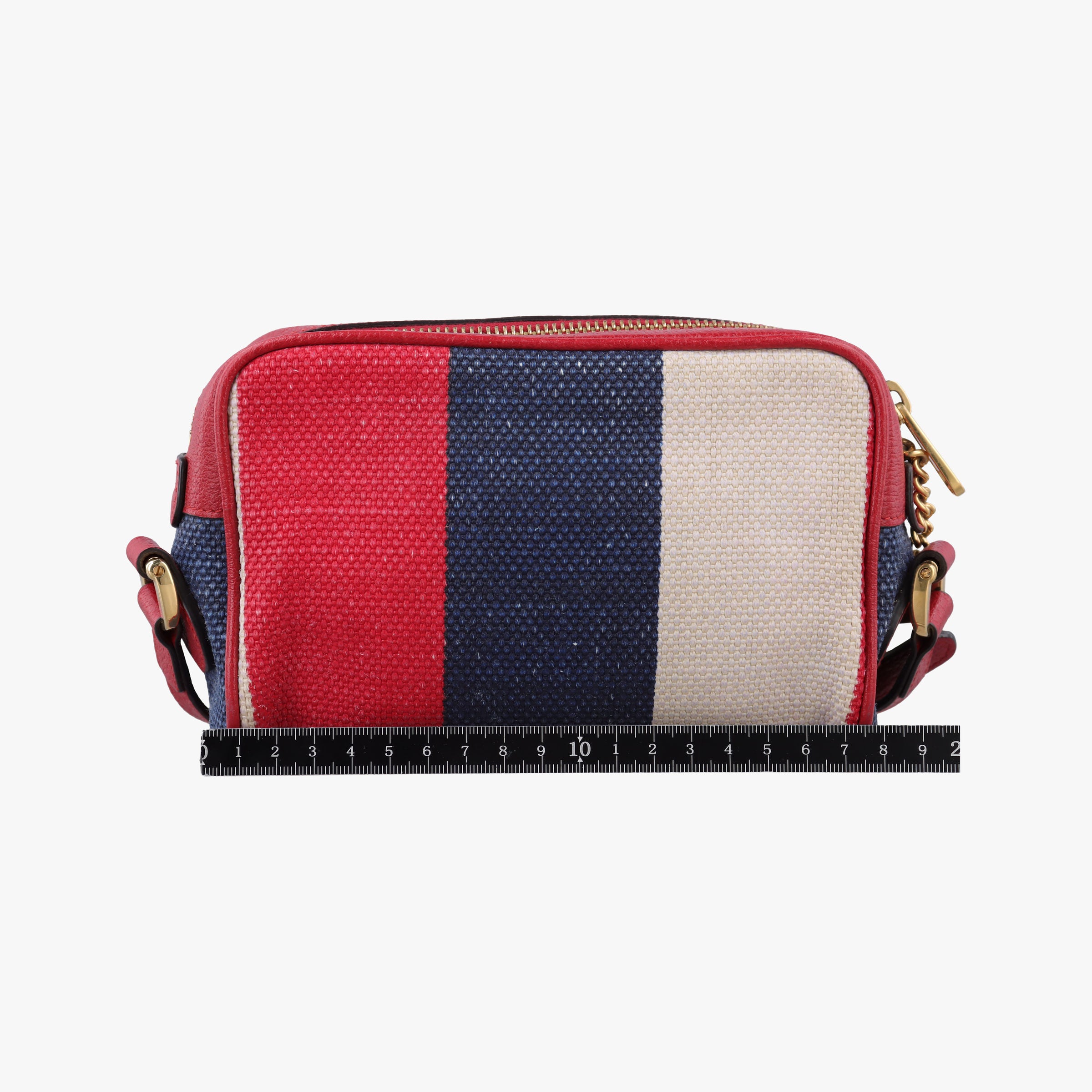 Pre-owned Gucci OPHIDIA Red × Navy × Ivory Canvas × Leather 517350 shoulderbag | stylenewstar