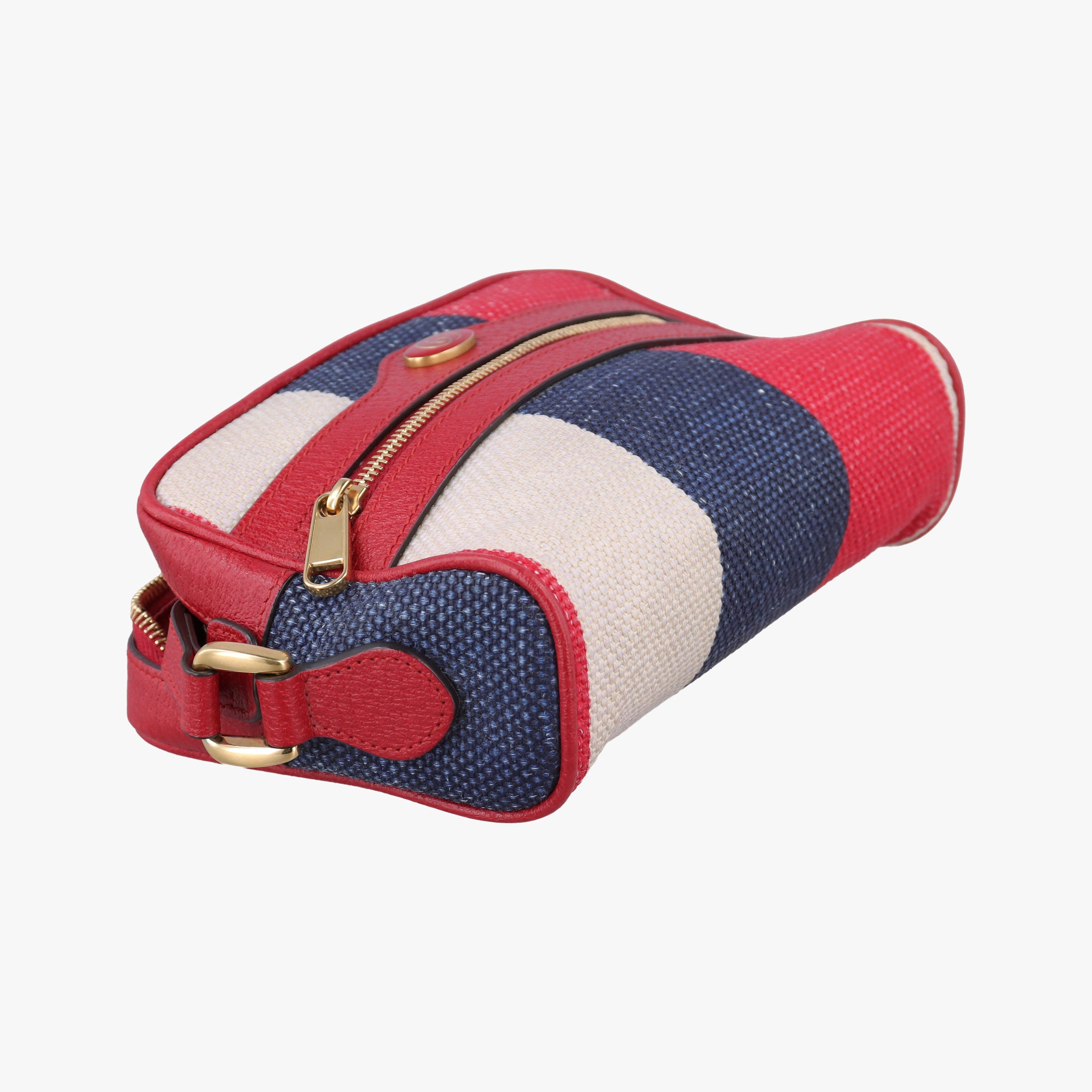 Pre-owned Gucci OPHIDIA Red × Navy × Ivory Canvas × Leather 517350 shoulderbag | stylenewstar