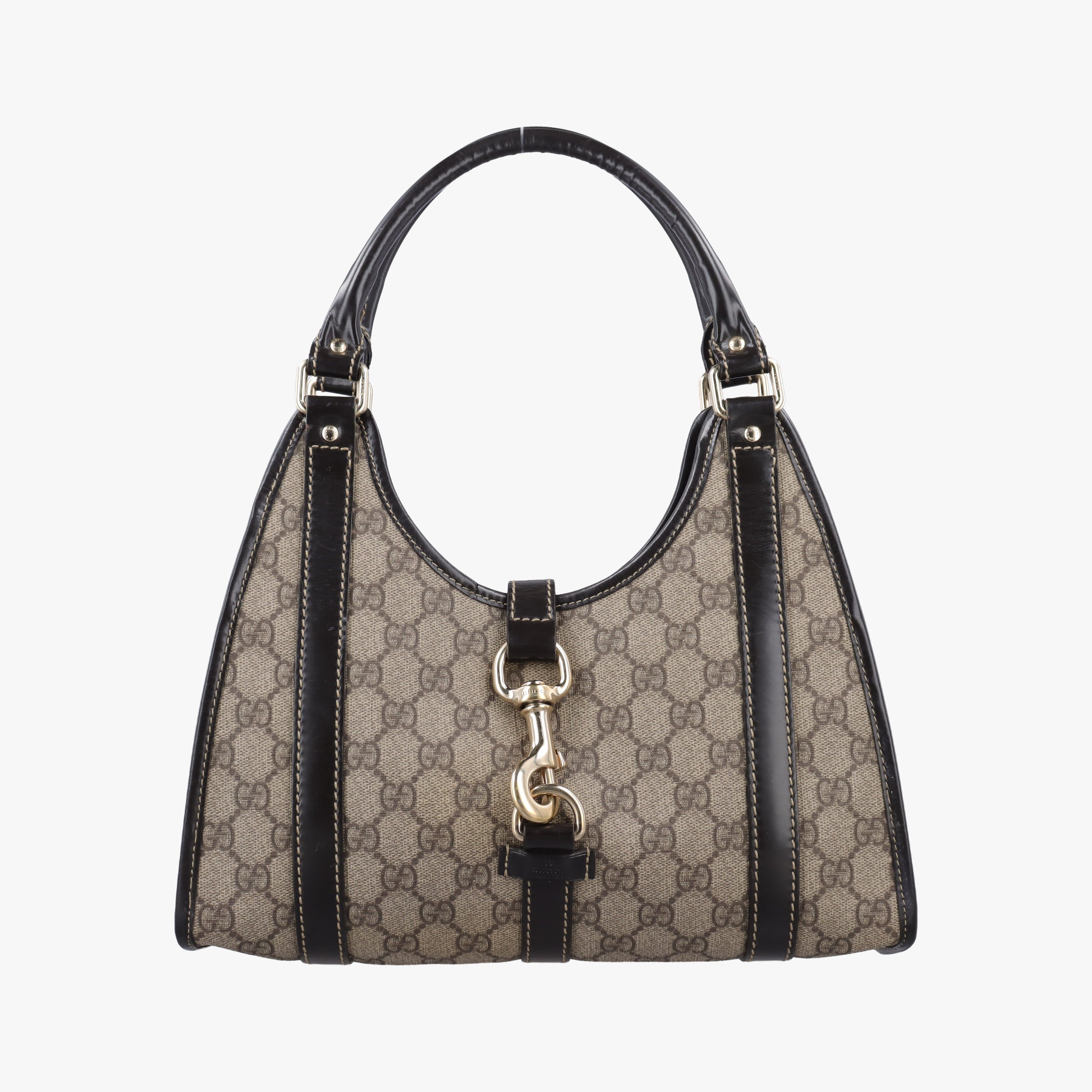 Secondhand Gucci Jackie Brown PVC coated canvas×Leather 203495 handbag | stylenewstar