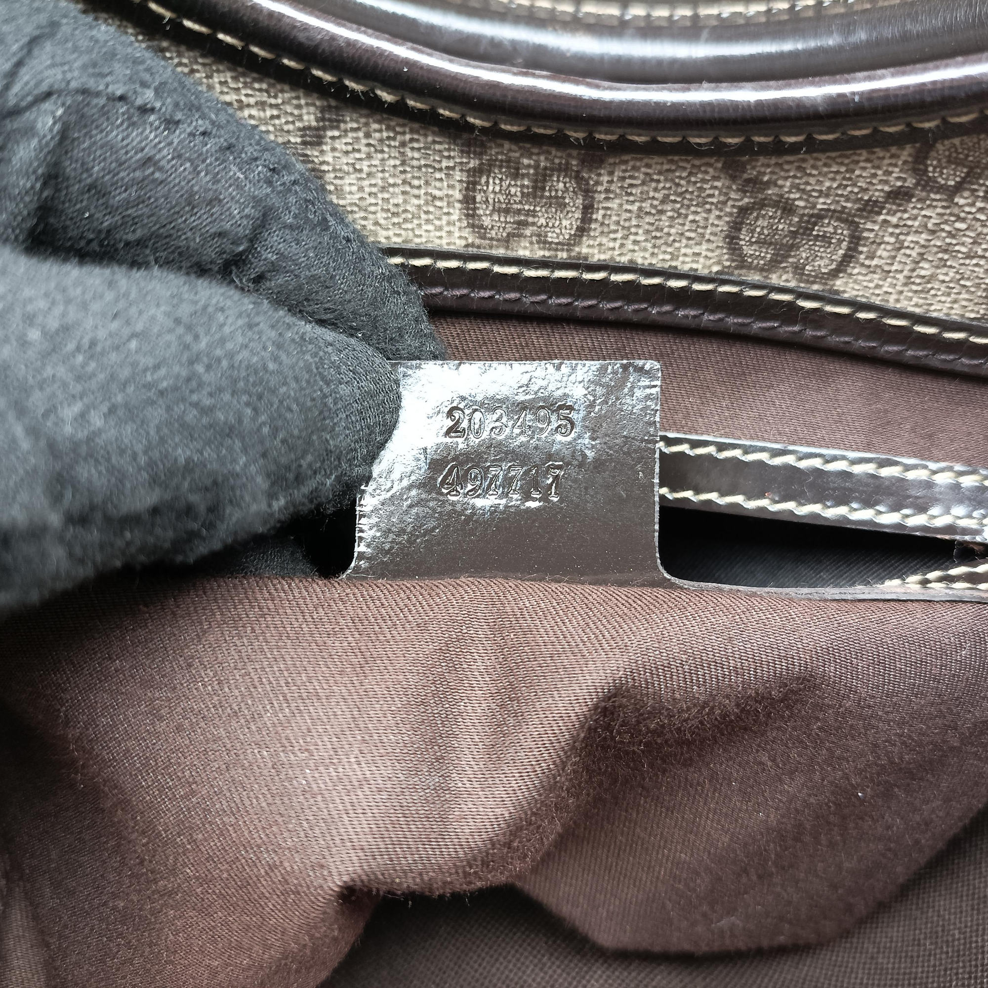 Secondhand Gucci Jackie Brown PVC coated canvas×Leather 203495 handbag | stylenewstar