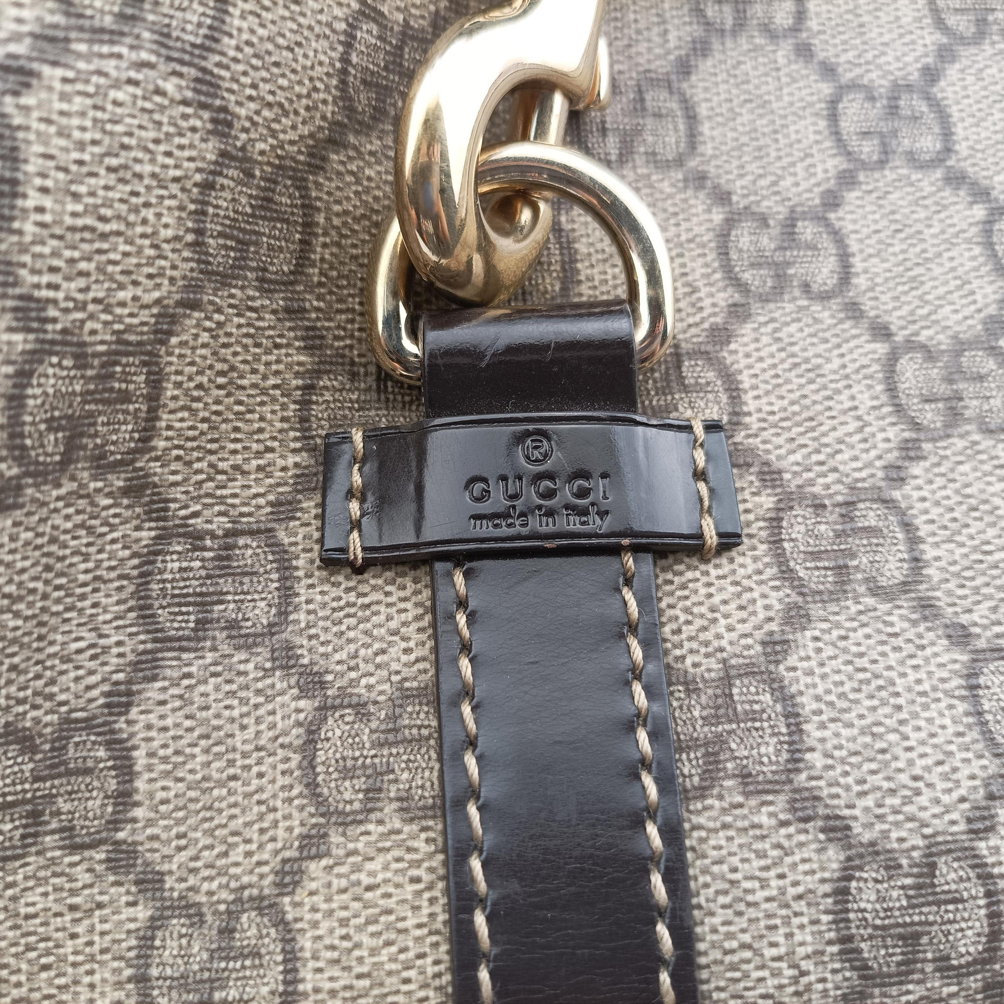 Secondhand Gucci Jackie Brown PVC coated canvas×Leather 203495 handbag | stylenewstar