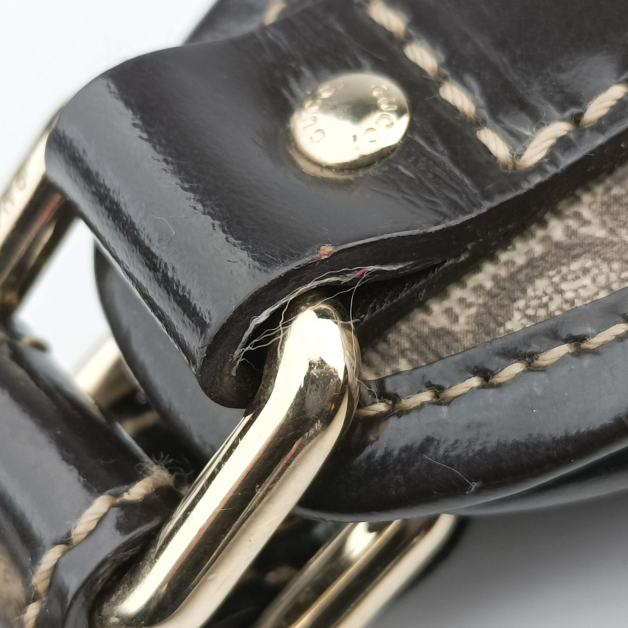 Secondhand Gucci Jackie Brown PVC coated canvas×Leather 203495 handbag | stylenewstar