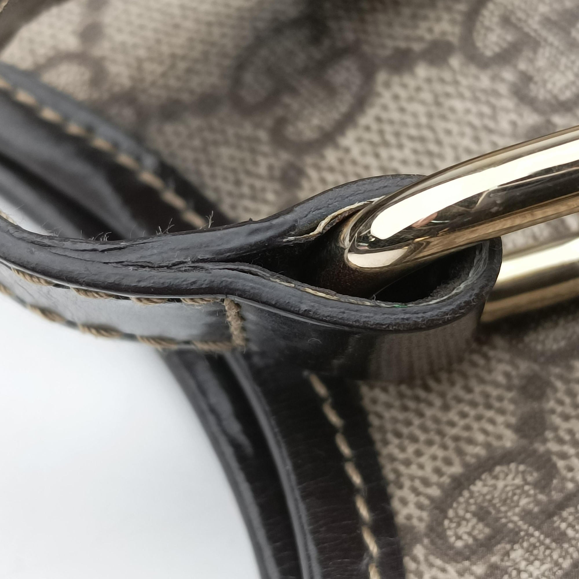 Secondhand Gucci Jackie Brown PVC coated canvas×Leather 203495 handbag | stylenewstar