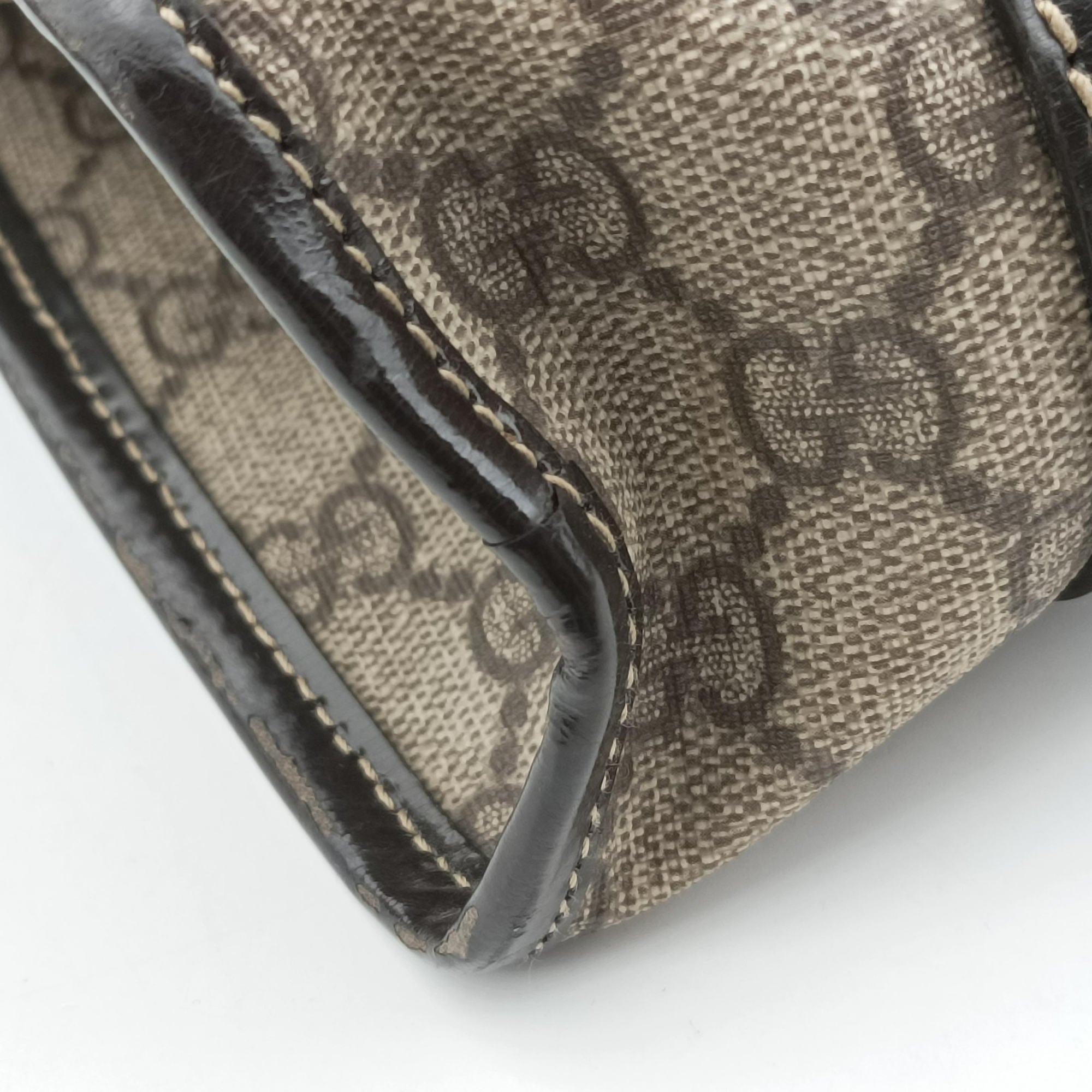 Secondhand Gucci Jackie Brown PVC coated canvas×Leather 203495 handbag | stylenewstar