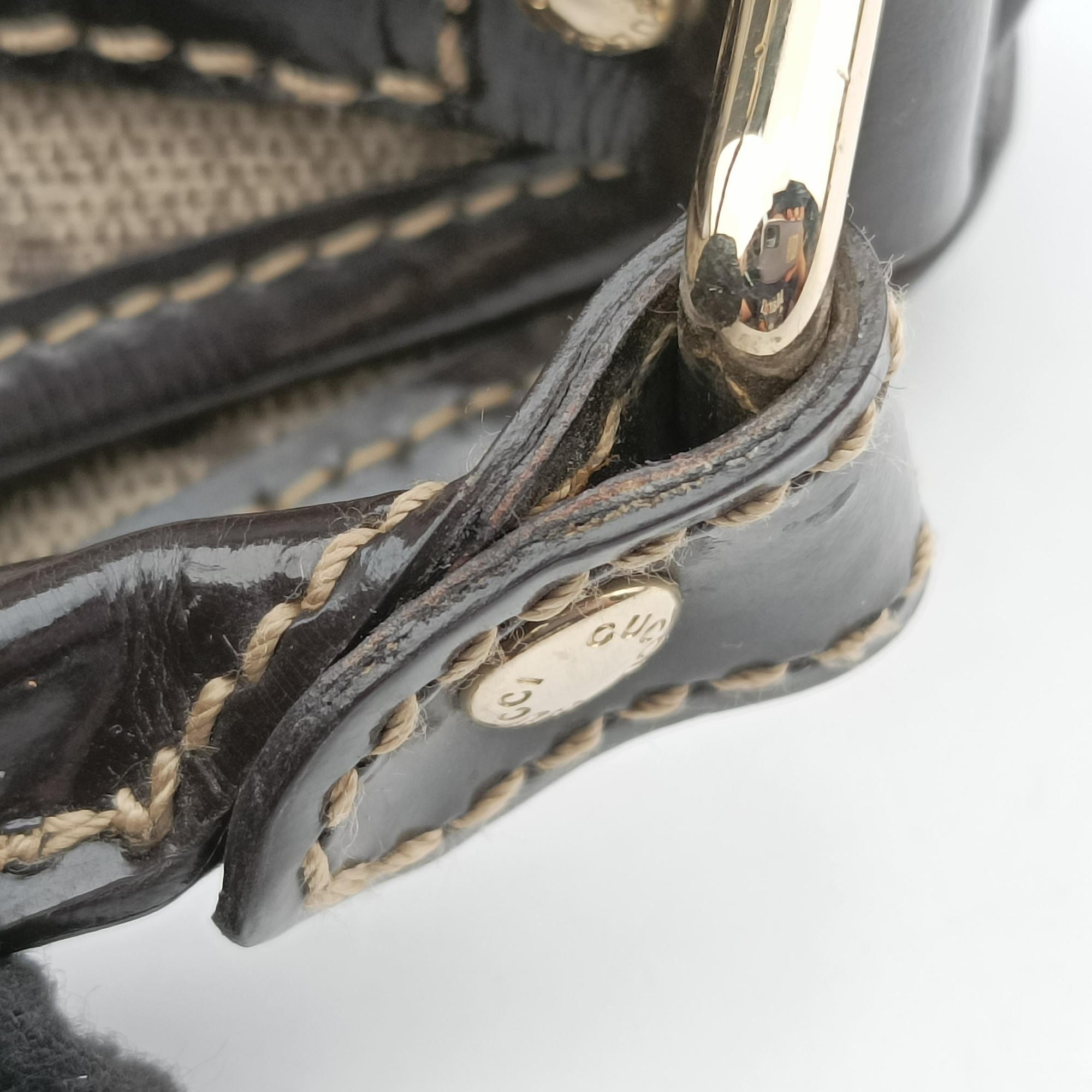 Secondhand Gucci Jackie Brown PVC coated canvas×Leather 203495 handbag | stylenewstar