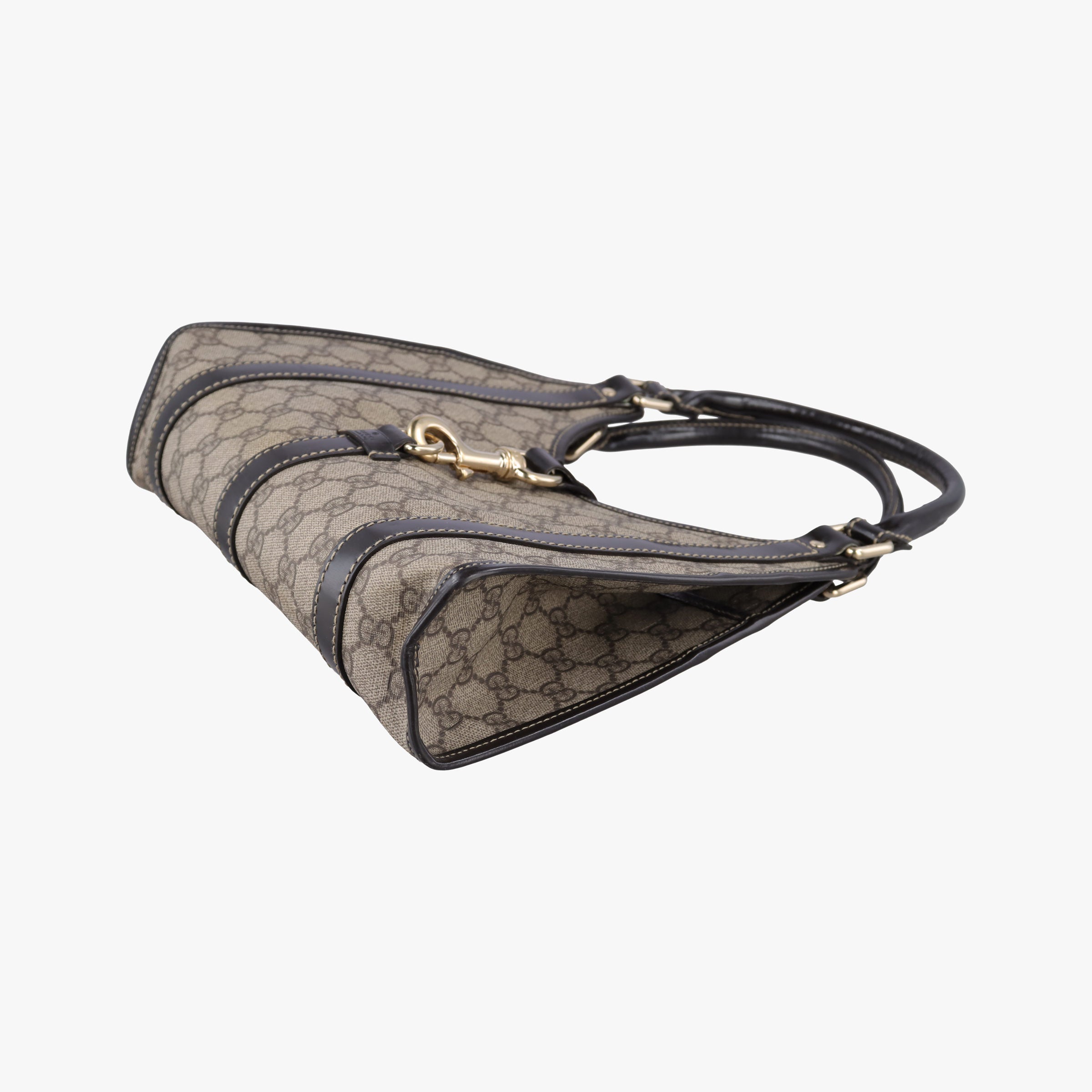 Secondhand Gucci Jackie Brown PVC coated canvas×Leather 203495 handbag | stylenewstar