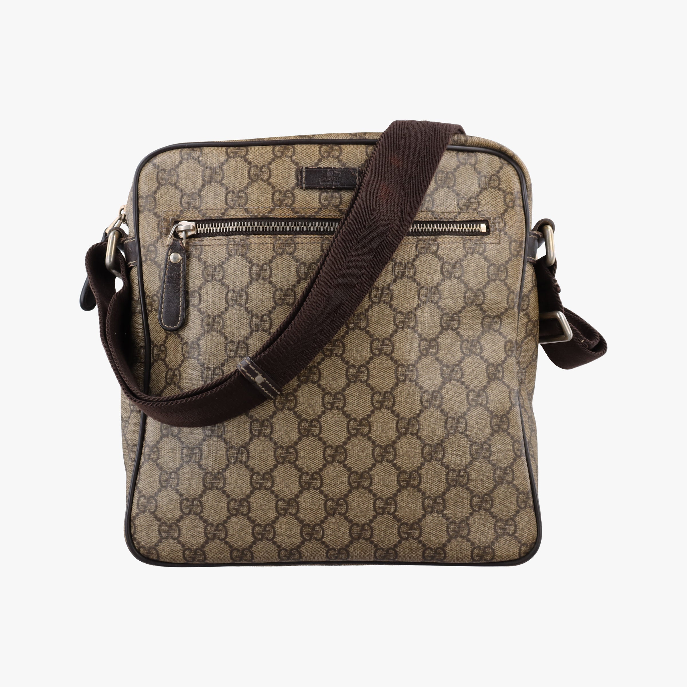 Secondhand Gucci GG Supreme  Messenger Beige×Brown PVC coated canvas×leather 201448 shoulderbag | stylenewstar