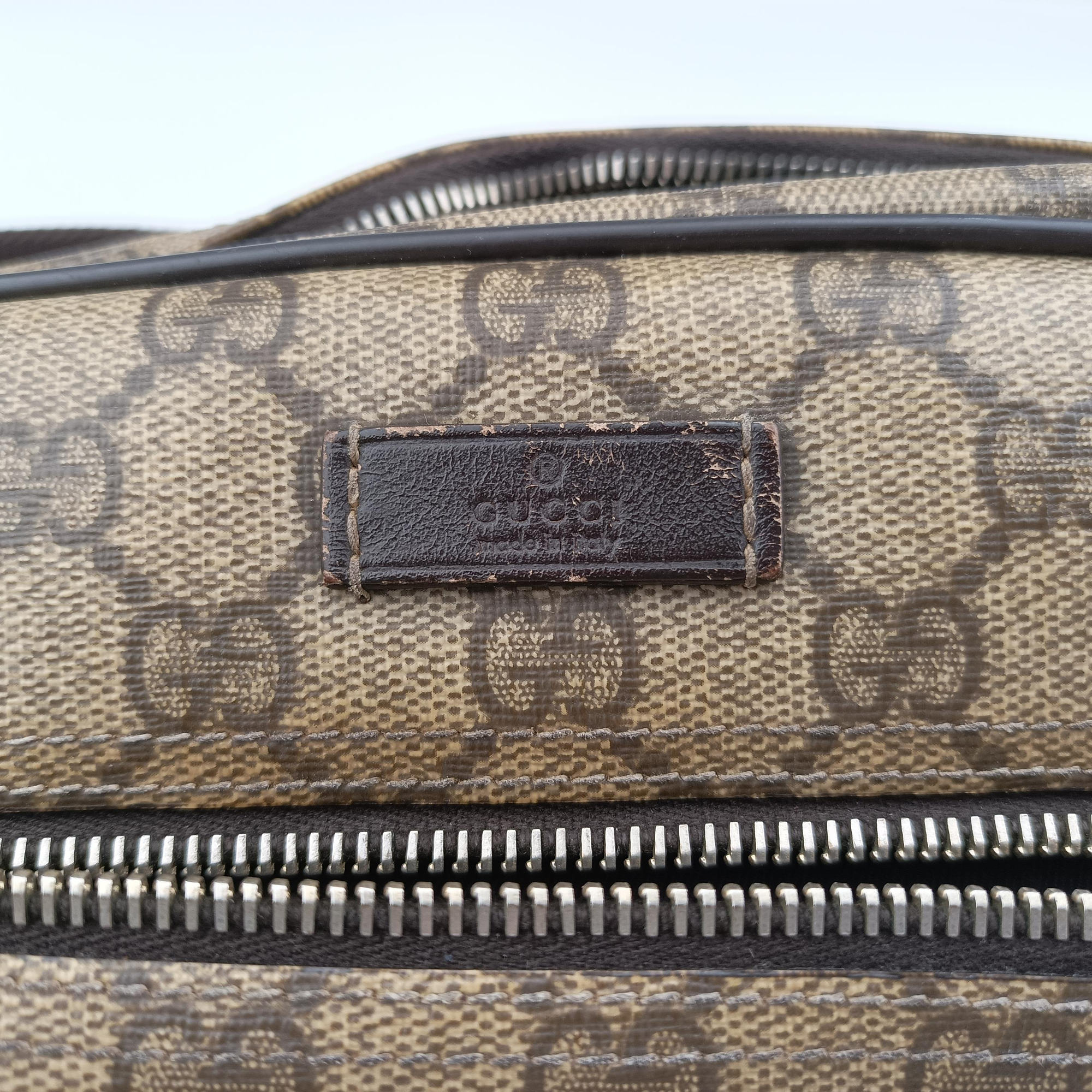 Secondhand Gucci GG Supreme  Messenger Beige×Brown PVC coated canvas×leather 201448 shoulderbag | stylenewstar