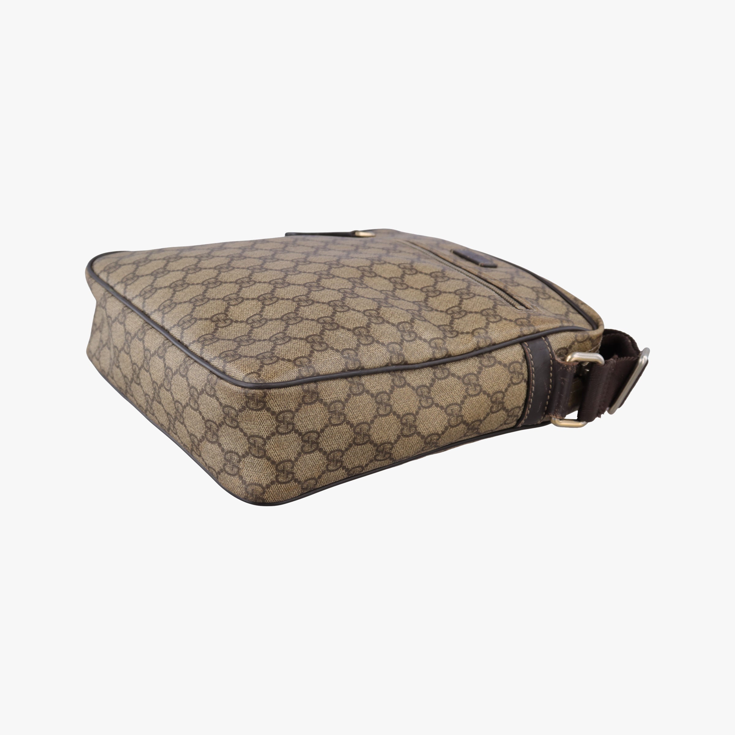 Secondhand Gucci GG Supreme  Messenger Beige×Brown PVC coated canvas×leather 201448 shoulderbag | stylenewstar