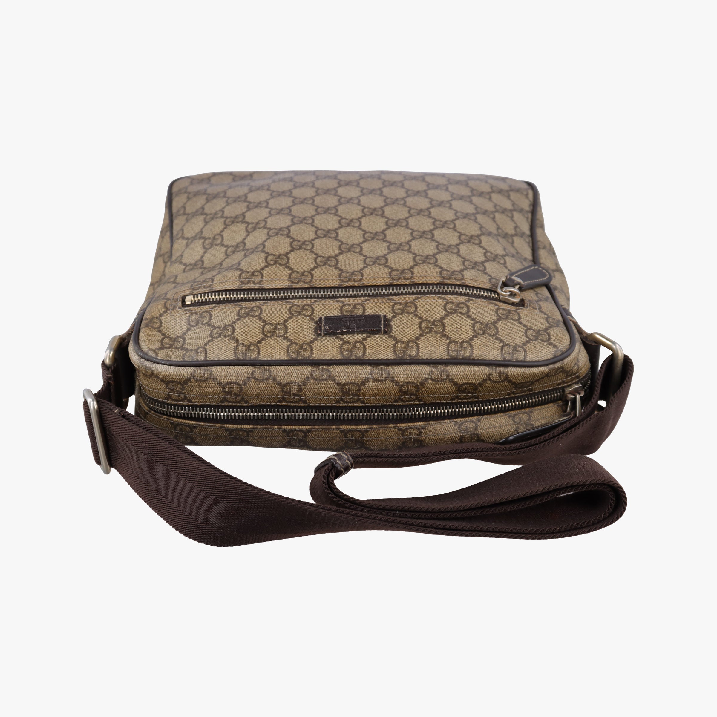Secondhand Gucci GG Supreme  Messenger Beige×Brown PVC coated canvas×leather 201448 shoulderbag | stylenewstar