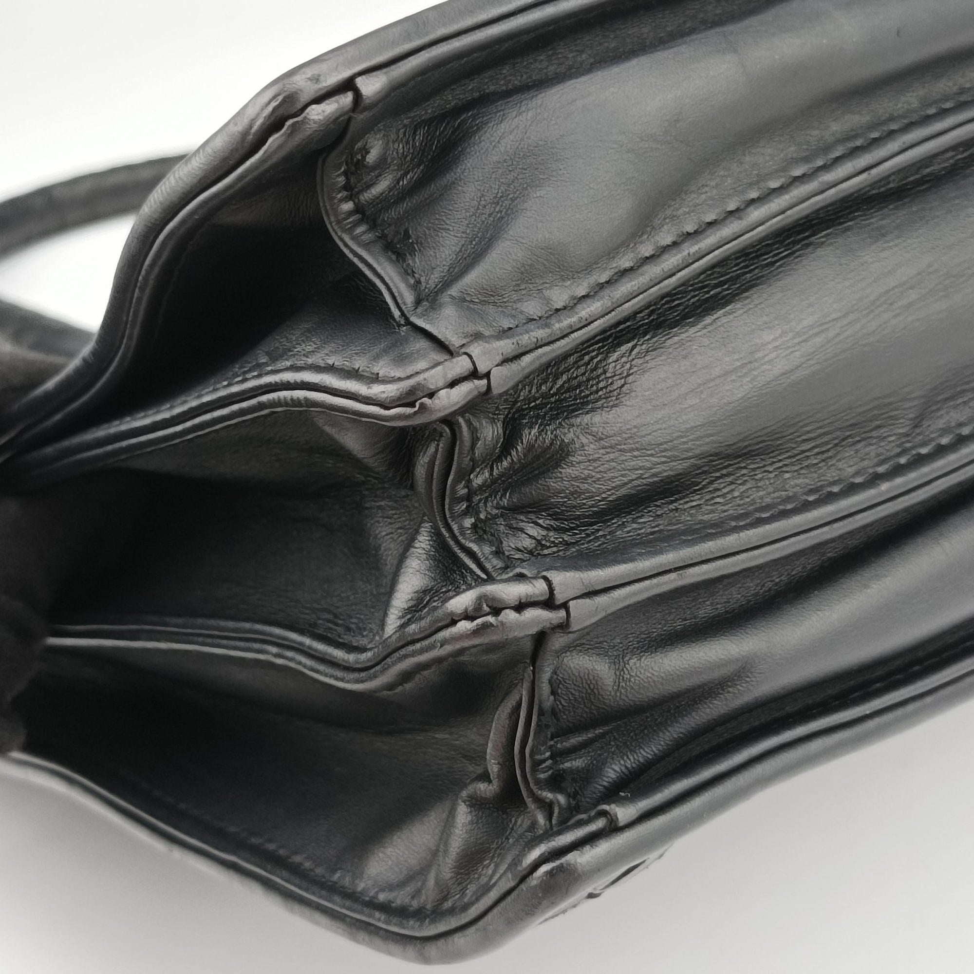 Vintage Bottega Veneta Intrecciato Black lambskin  handbag | stylenewstar