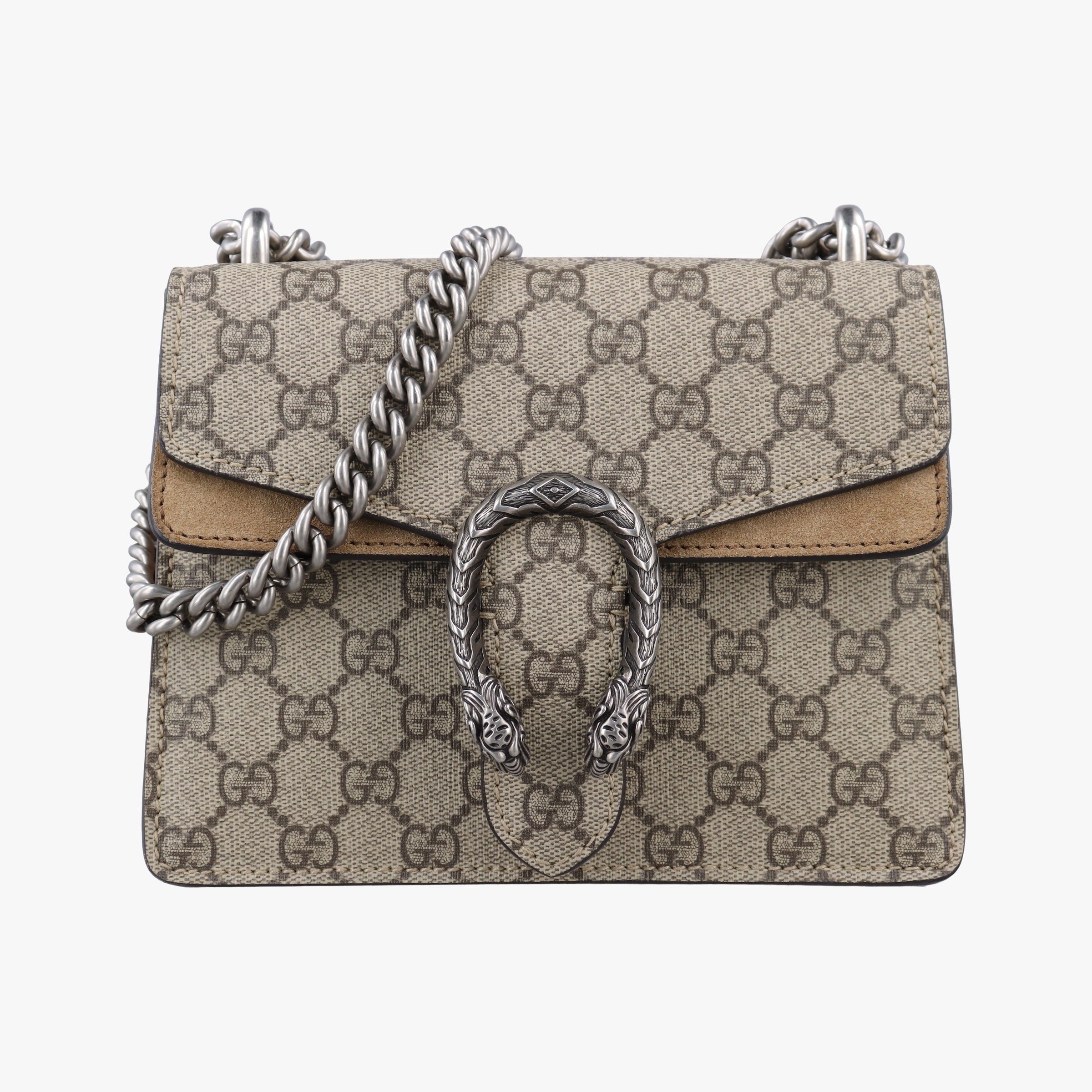 Pre-owned Gucci Dionysus Beige×Brown PVC coated canvas × suede 421970 shoulderbag | stylenewstar