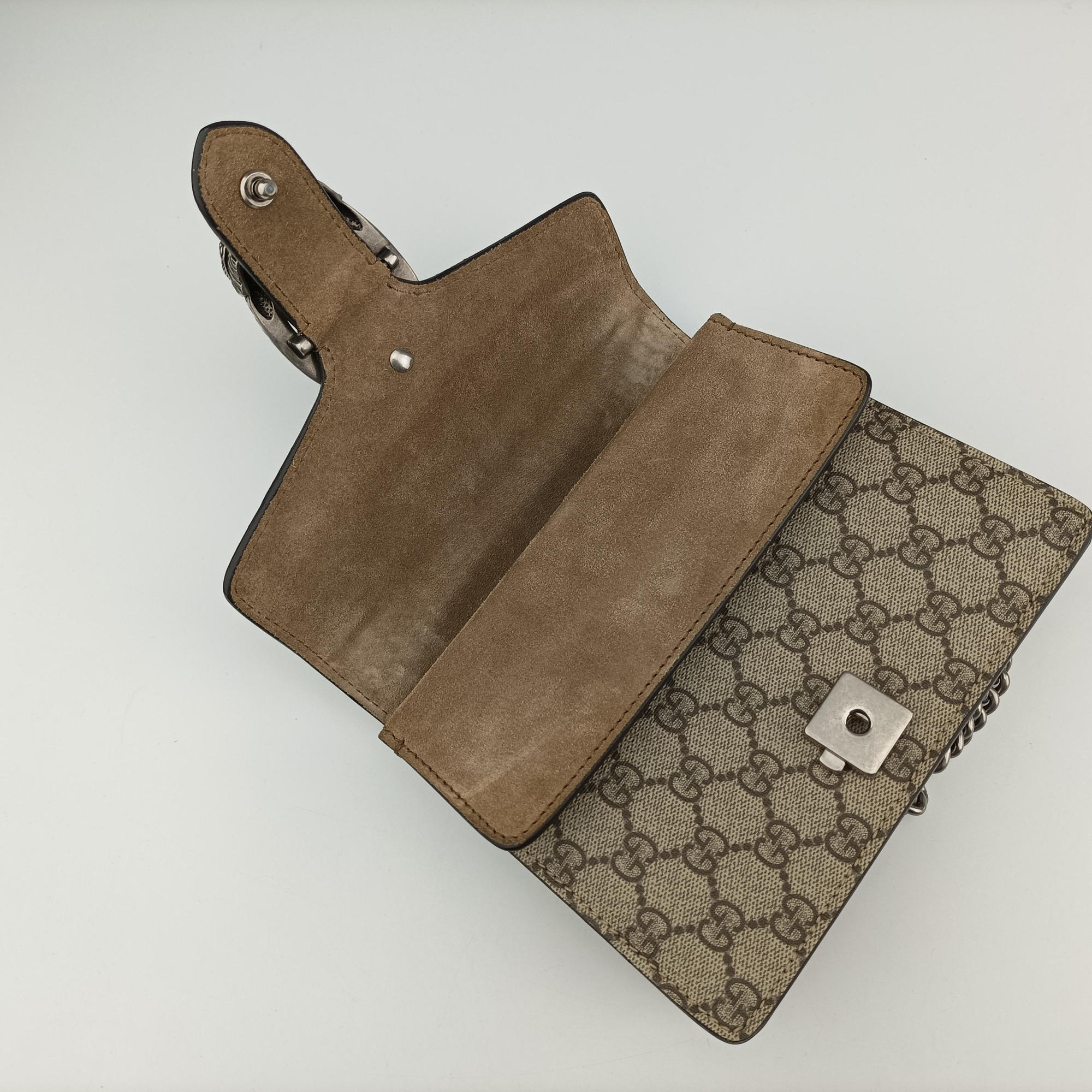 Pre-owned Gucci Dionysus Beige×Brown PVC coated canvas × suede 421970 shoulderbag | stylenewstar