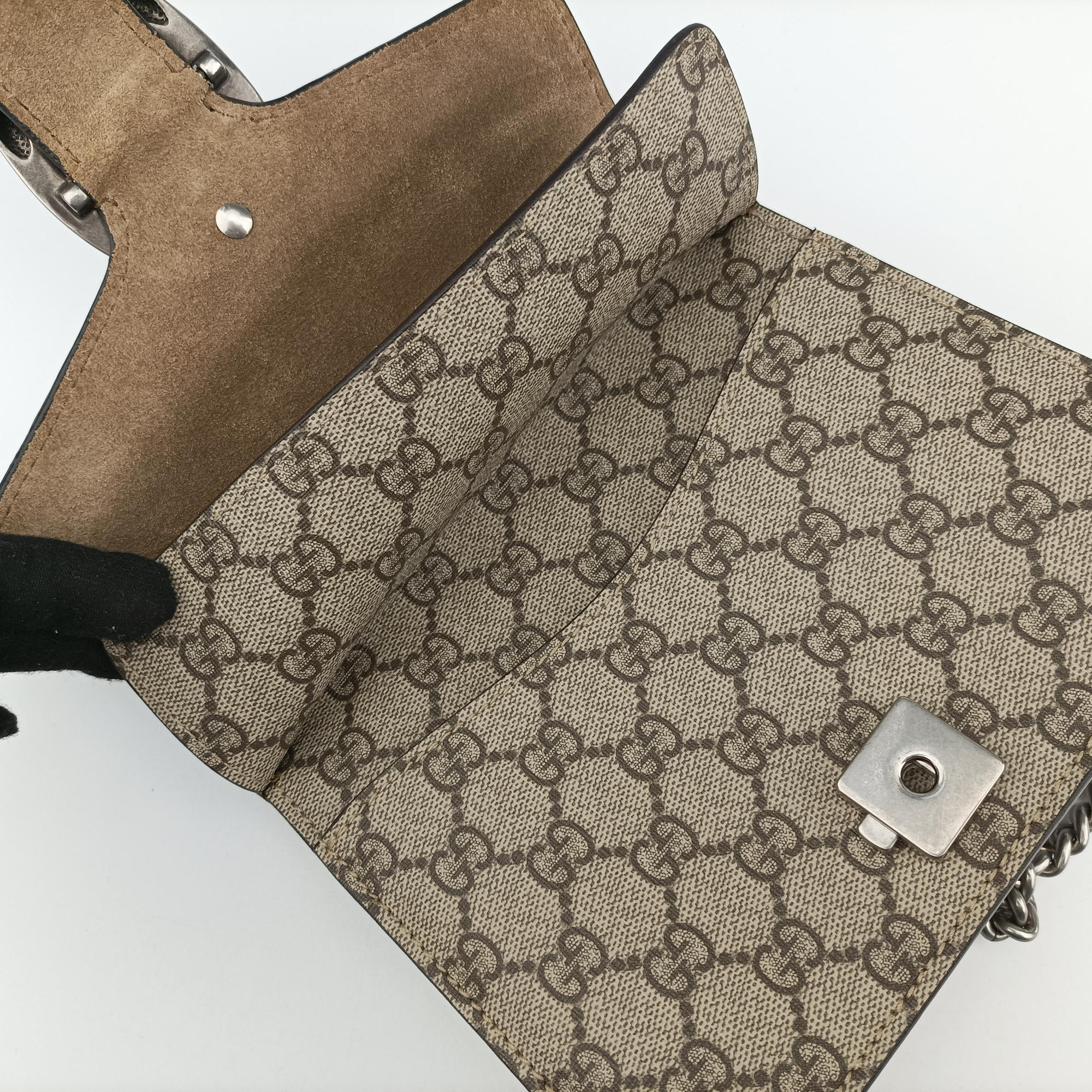 Pre-owned Gucci Dionysus Beige×Brown PVC coated canvas × suede 421970 shoulderbag | stylenewstar
