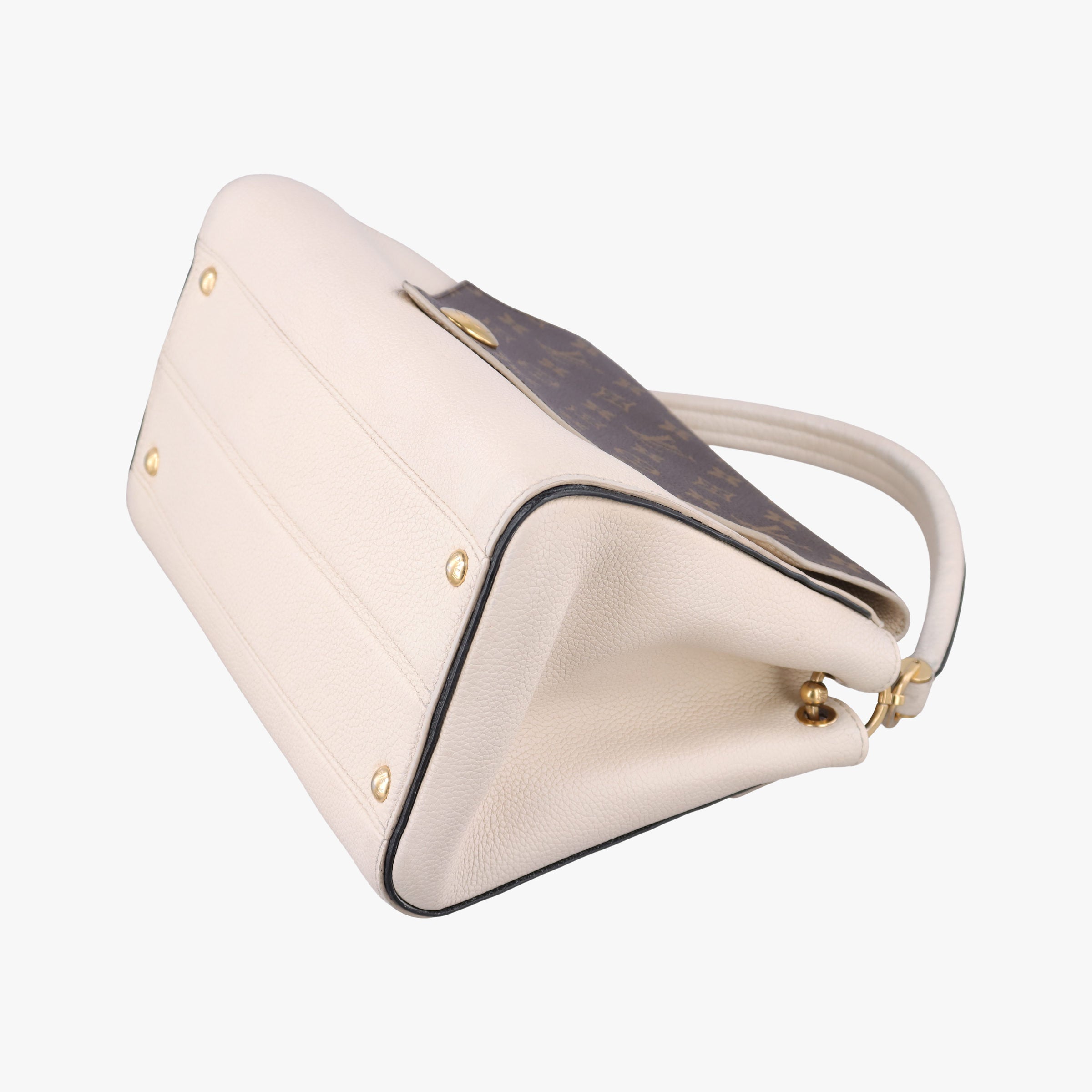 Pre-owned Louis Vuitton Double V Bag Brown  × Creme Monogram Canvas × Grained Leather M54155 shoulderbag | stylenewstar