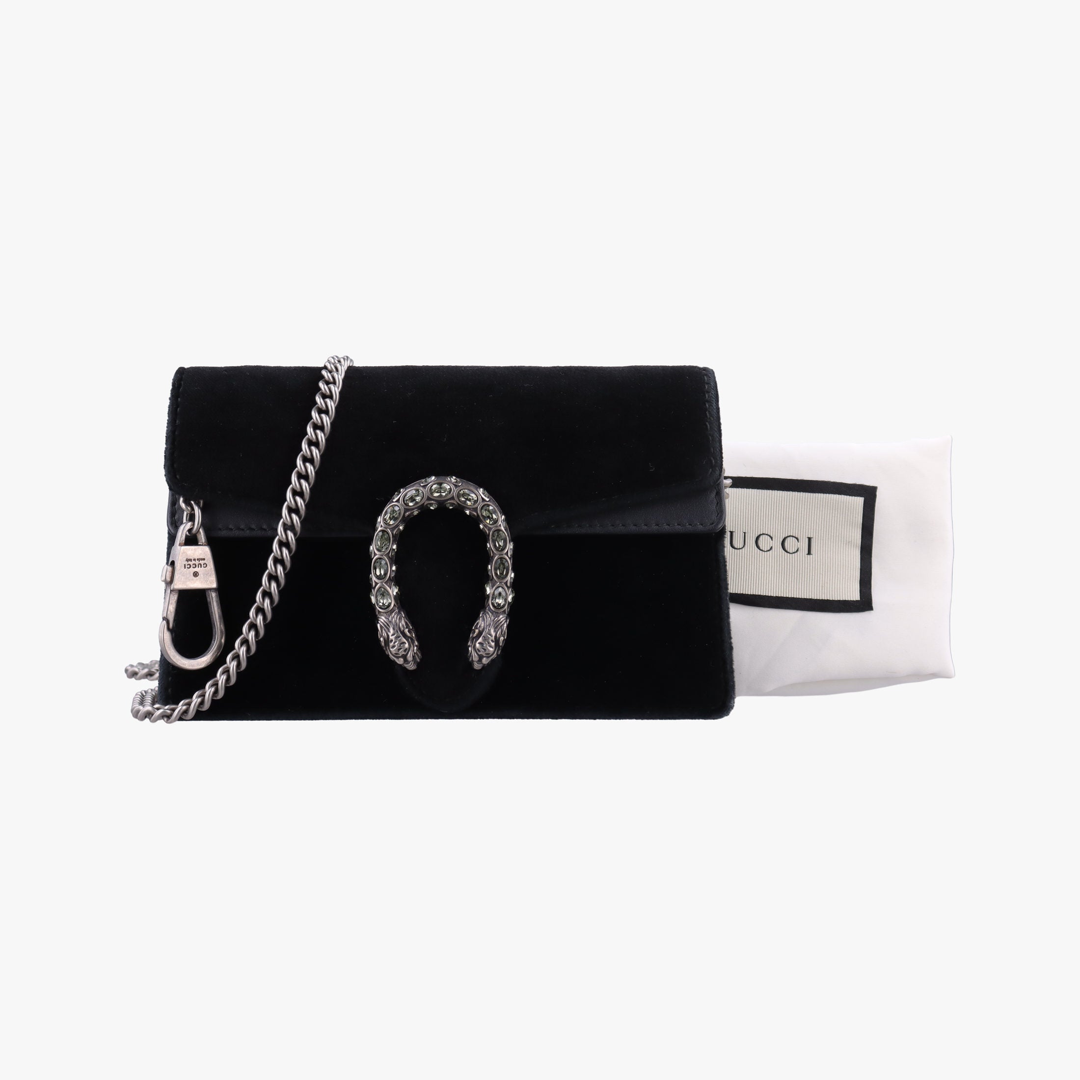Pre-owned Gucci Dionysus Black velour×Leather 476432 shoulderbag | stylenewstar