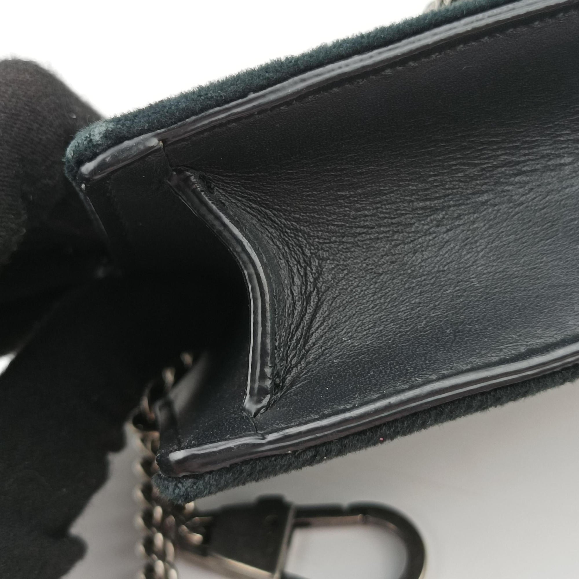Pre-owned Gucci Dionysus Black velour×Leather 476432 shoulderbag | stylenewstar