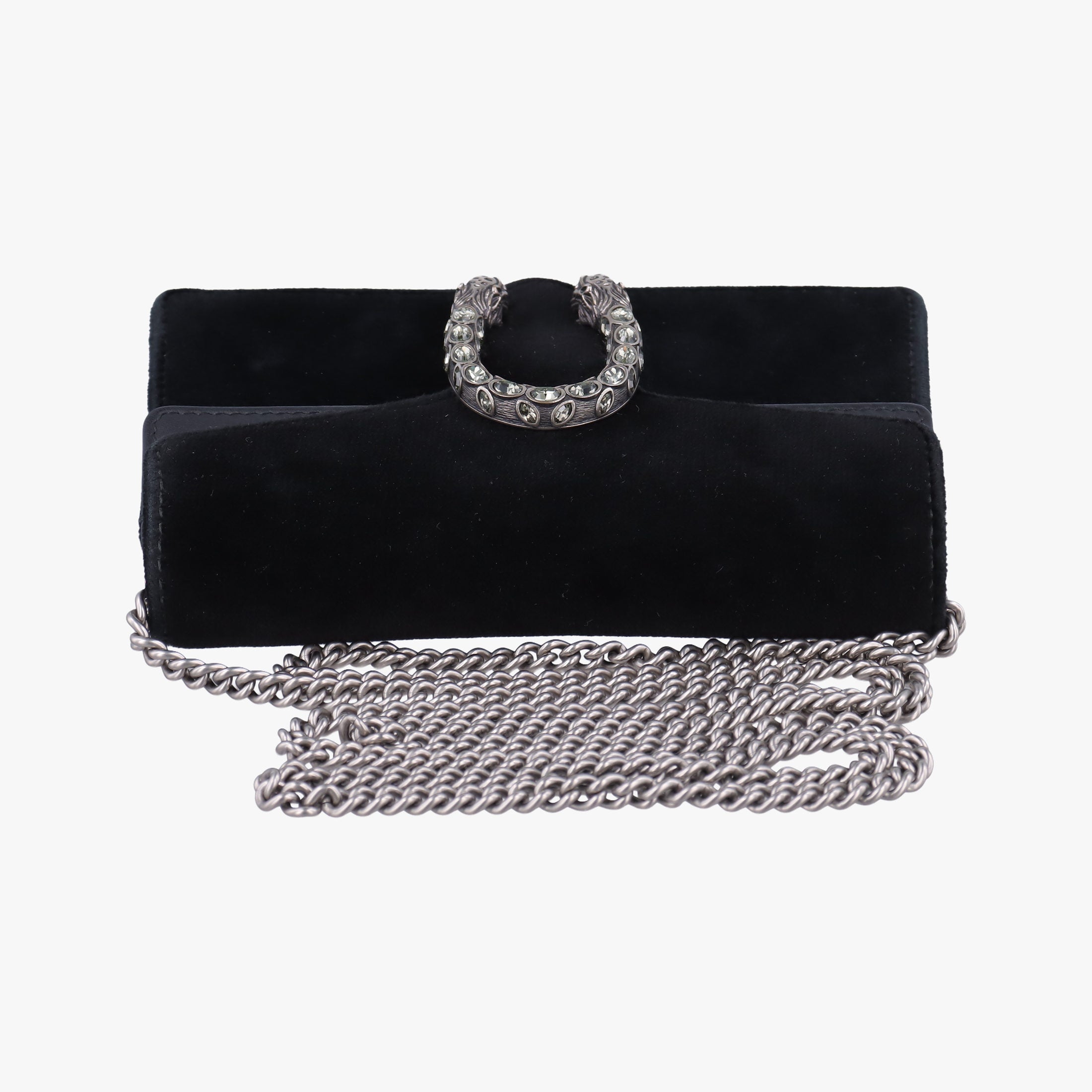 Pre-owned Gucci Dionysus Black velour×Leather 476432 shoulderbag | stylenewstar