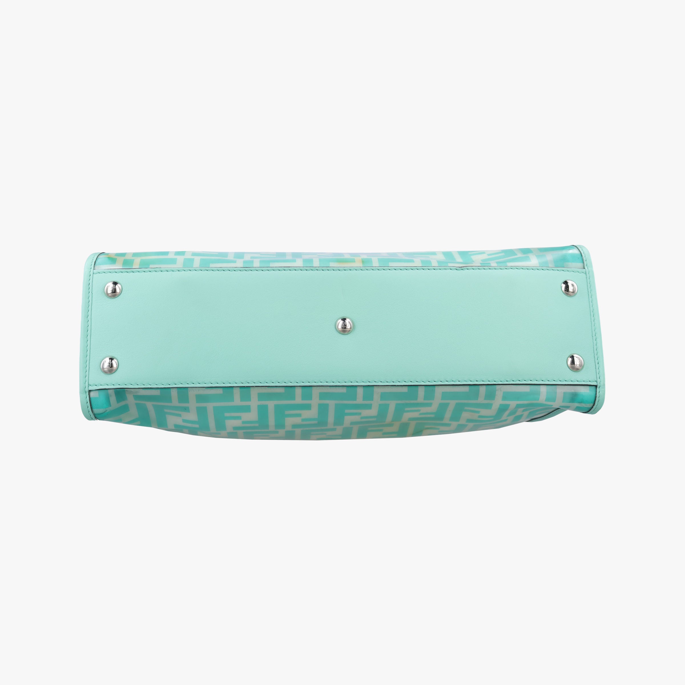 Pre-owned Fendi PEEKABOO Green Clear PVC× Leather 8BN290 shoulderbag | stylenewstar