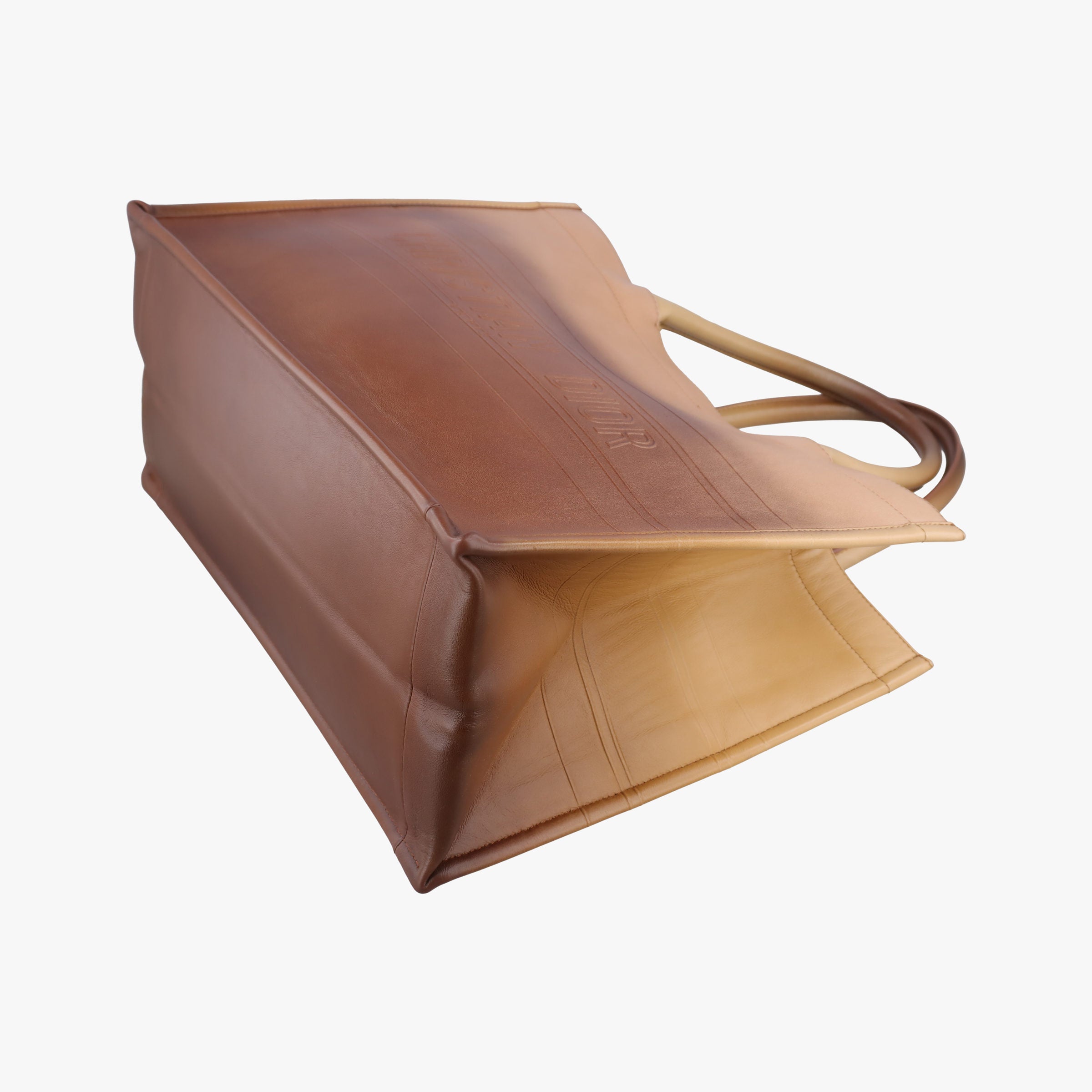 Pre-owned Christian Dior Book Tote Brown leather  handbag | stylenewstar
