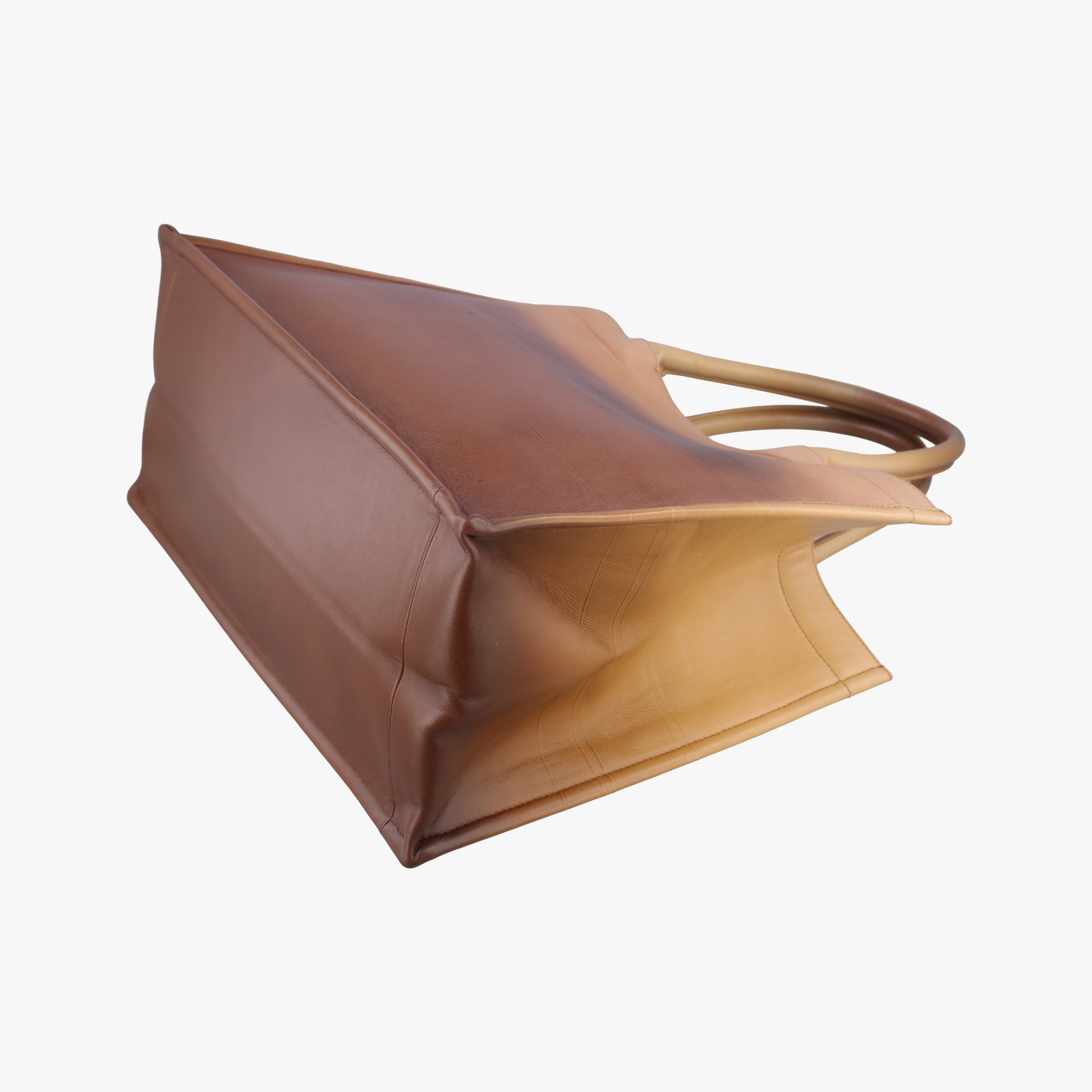 Pre-owned Christian Dior Book Tote Brown leather  handbag | stylenewstar