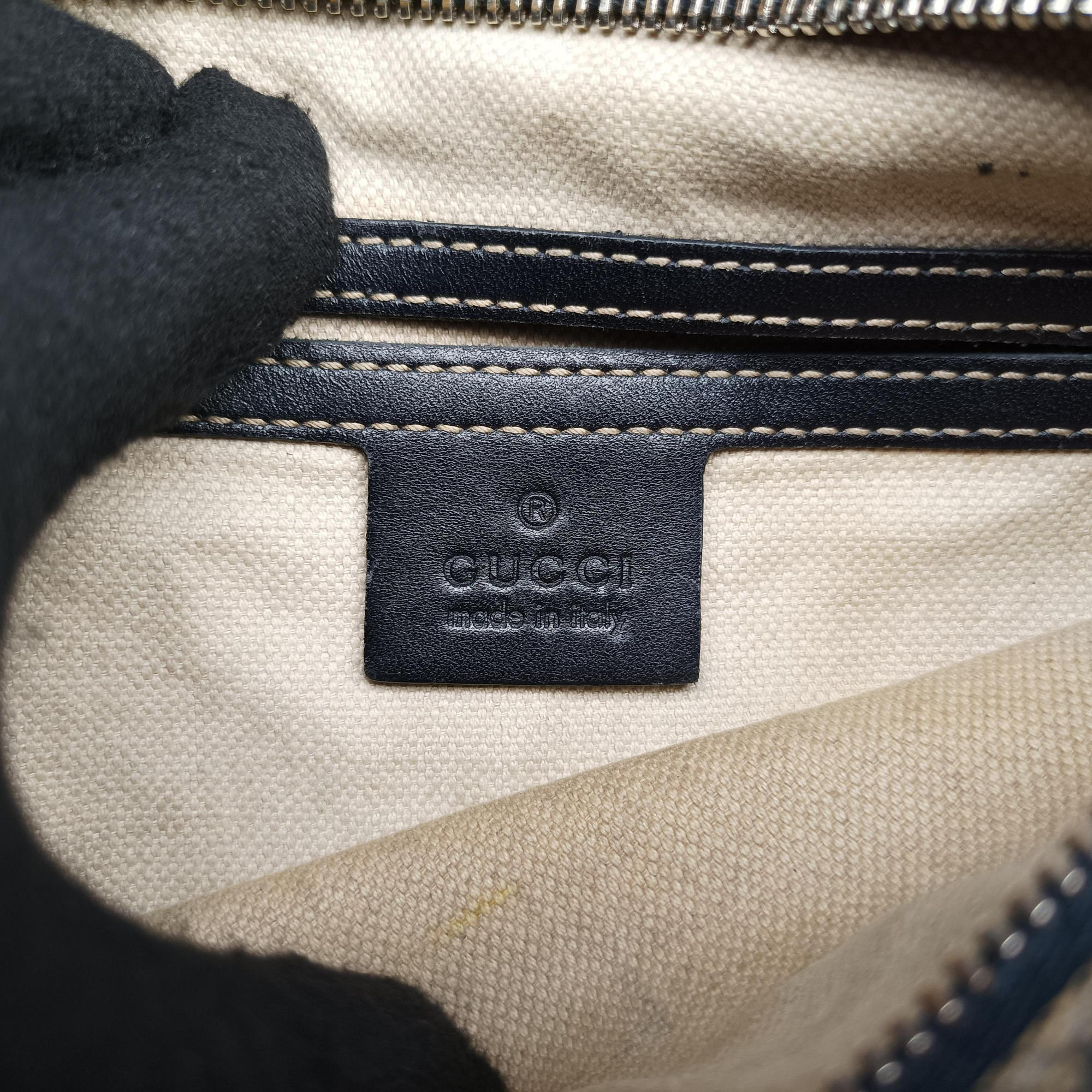 Pre-owned Gucci GG Supreme Messenger Brown×Navy PVC coated canvas 295257 shoulderbag | stylenewstar
