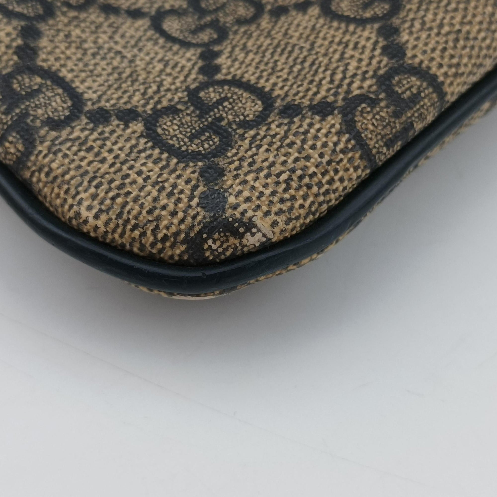 Pre-owned Gucci GG Supreme Messenger Brown×Navy PVC coated canvas 295257 shoulderbag | stylenewstar