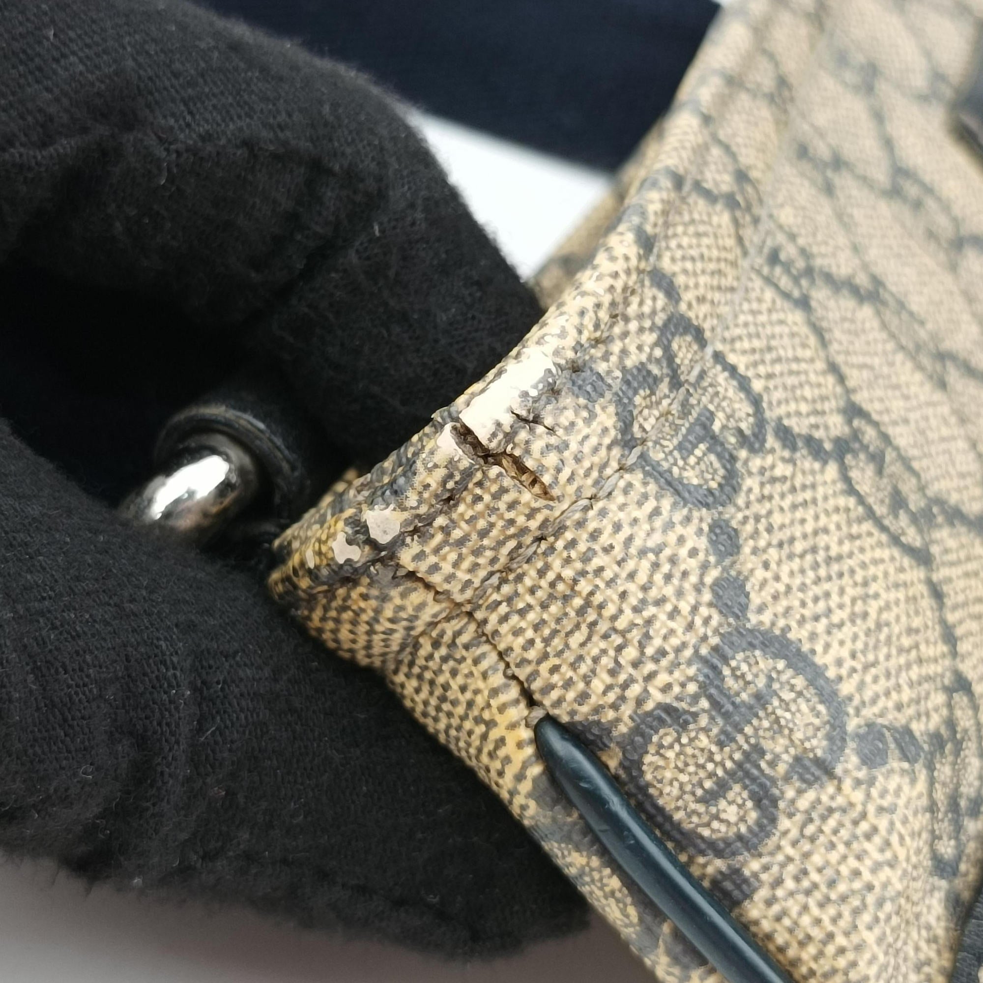 Pre-owned Gucci GG Supreme Messenger Brown×Navy PVC coated canvas 295257 shoulderbag | stylenewstar