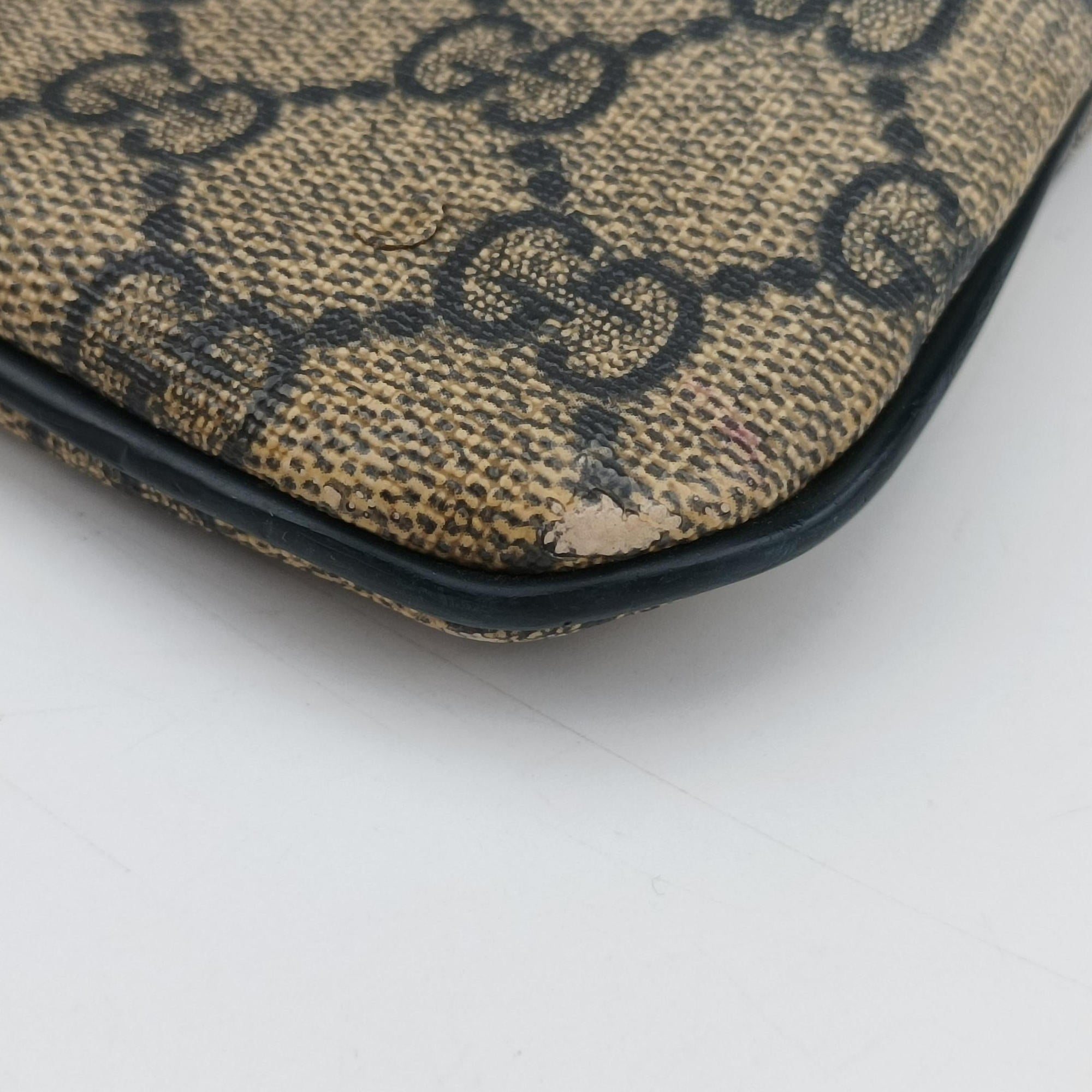 Pre-owned Gucci GG Supreme Messenger Brown×Navy PVC coated canvas 295257 shoulderbag | stylenewstar
