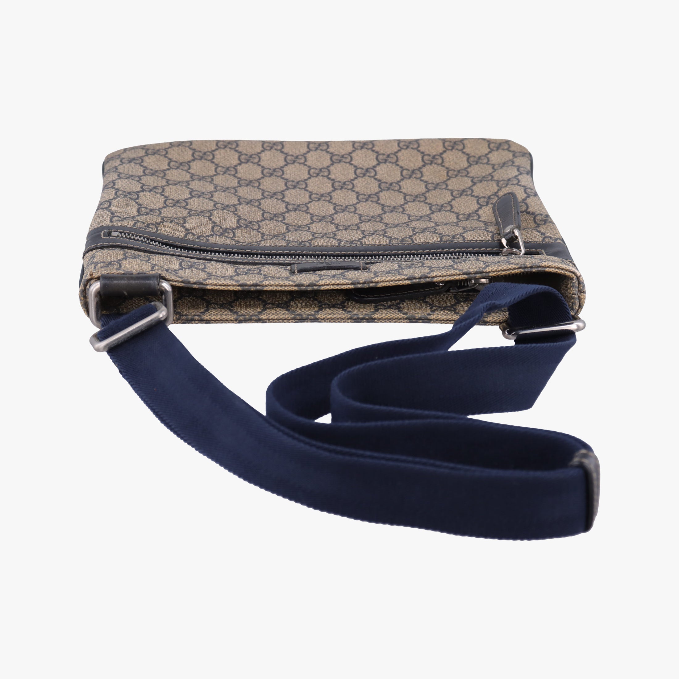Pre-owned Gucci GG Supreme Messenger Brown×Navy PVC coated canvas 295257 shoulderbag | stylenewstar