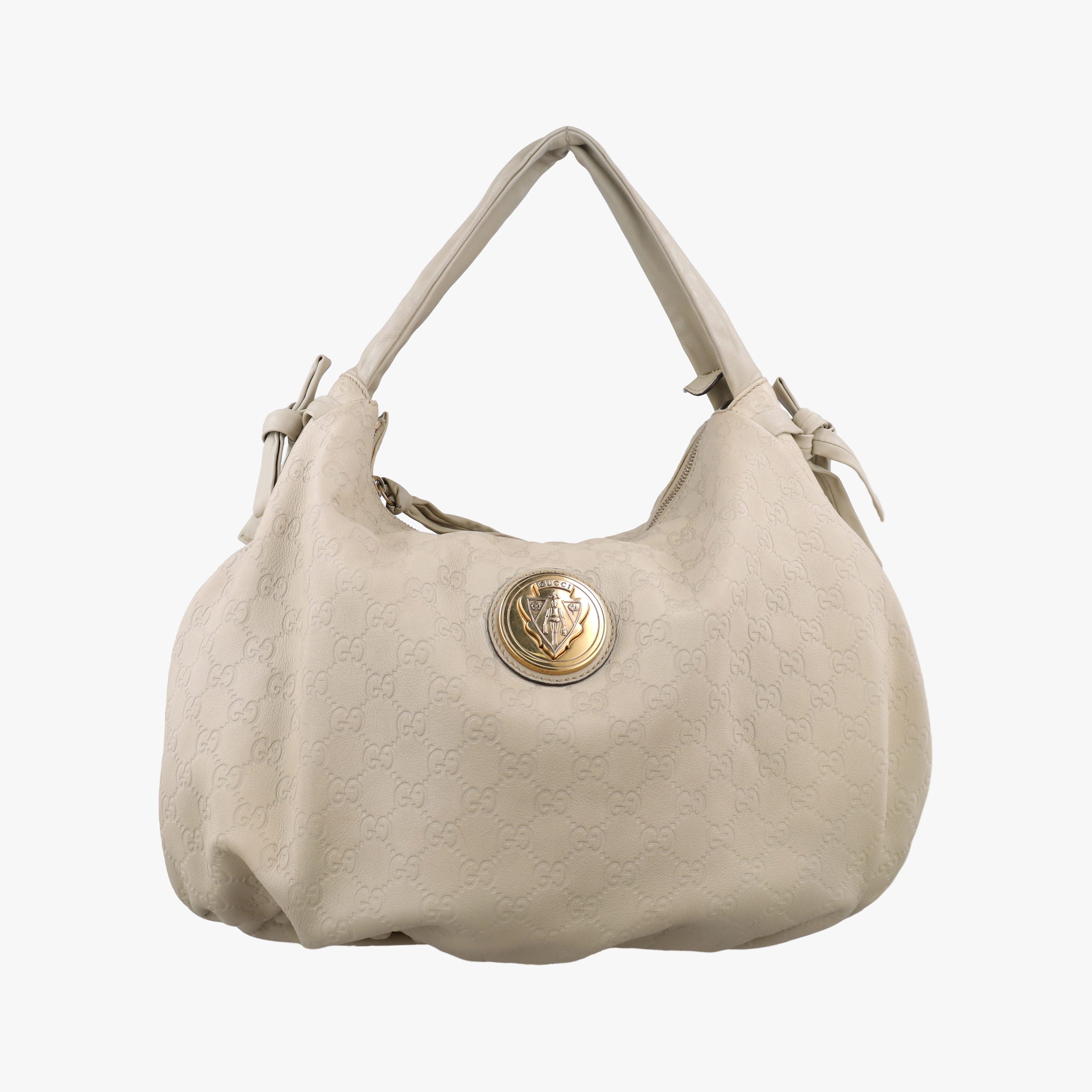 Pre-owned Gucci Hysteria Guccissima Ivory Leather 211844 shoulderbag | stylenewstar