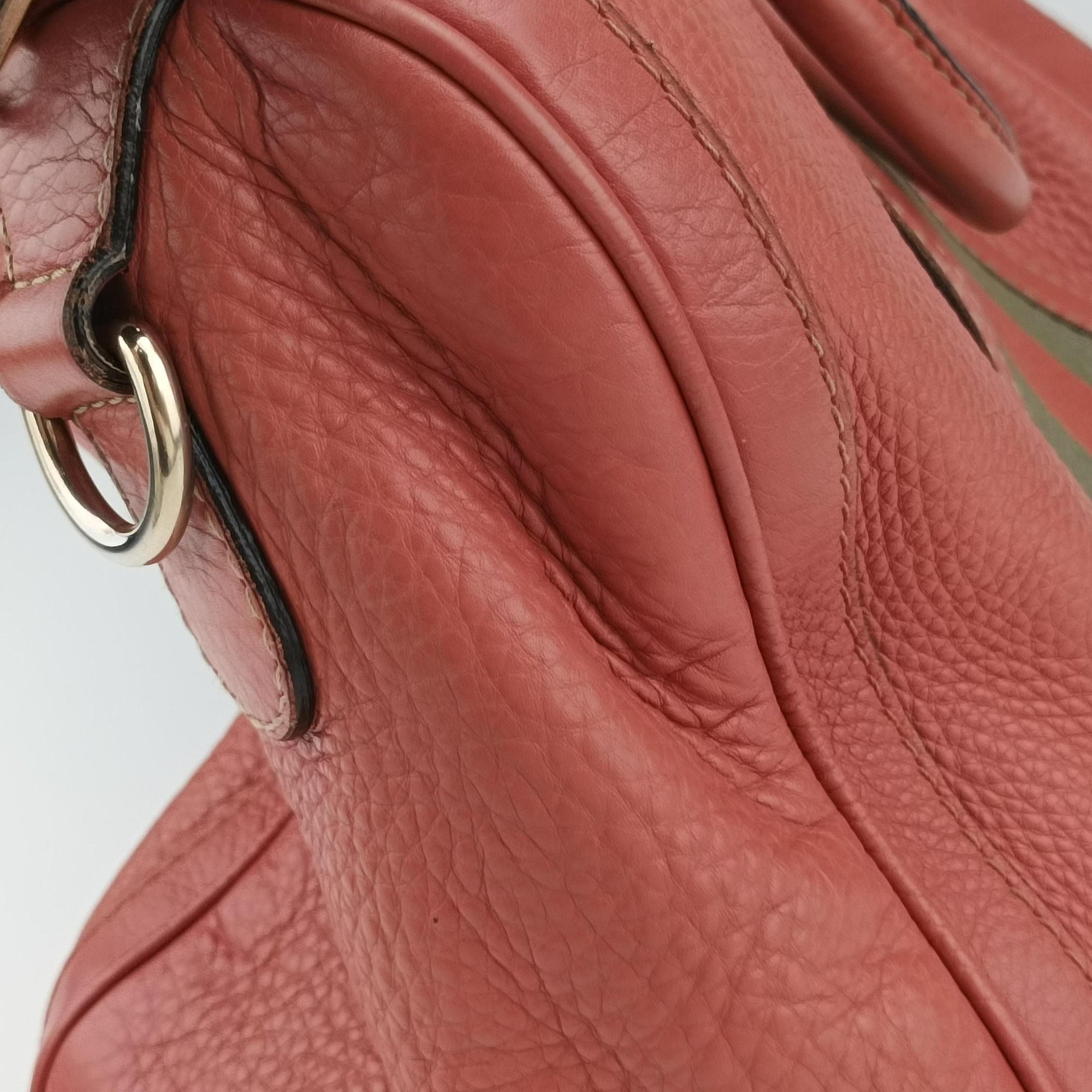 Pre-owned Gucci Sherry Line Pink Leather 247205 bostonbag | stylenewstar