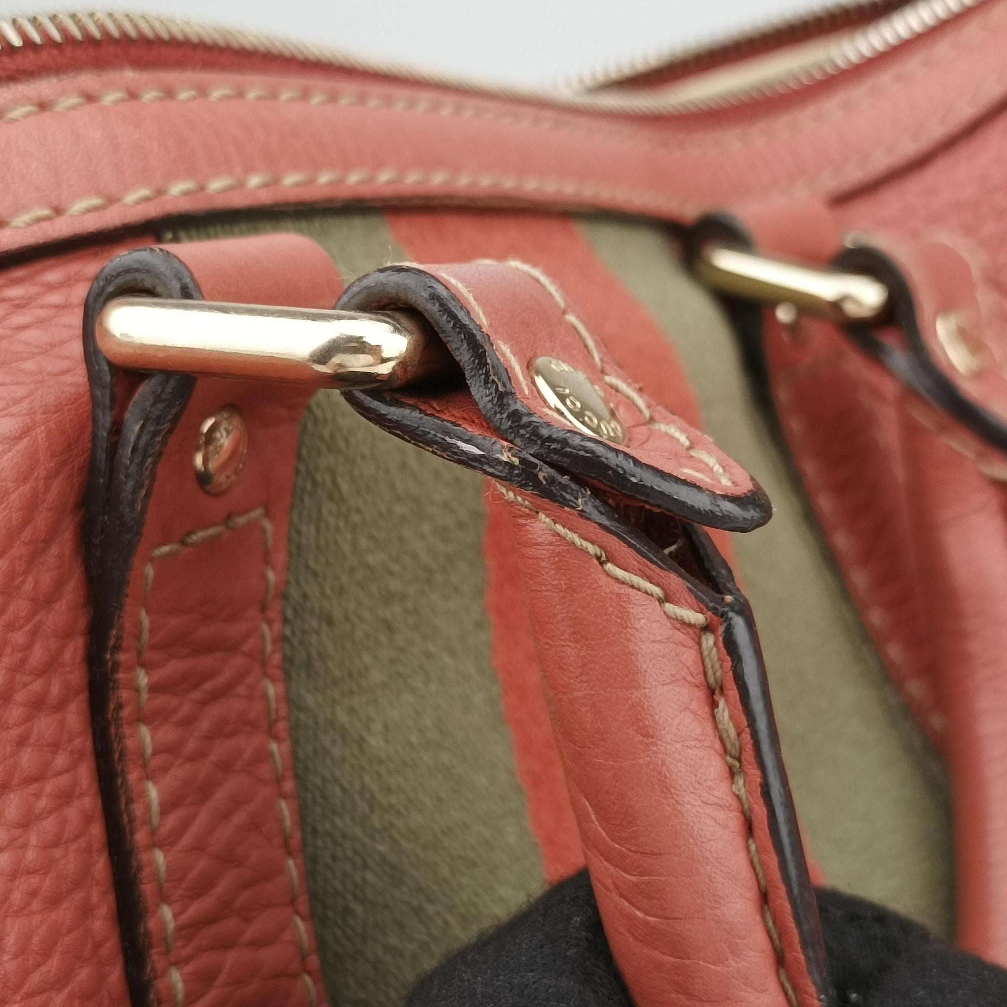 Pre-owned Gucci Sherry Line Pink Leather 247205 bostonbag | stylenewstar