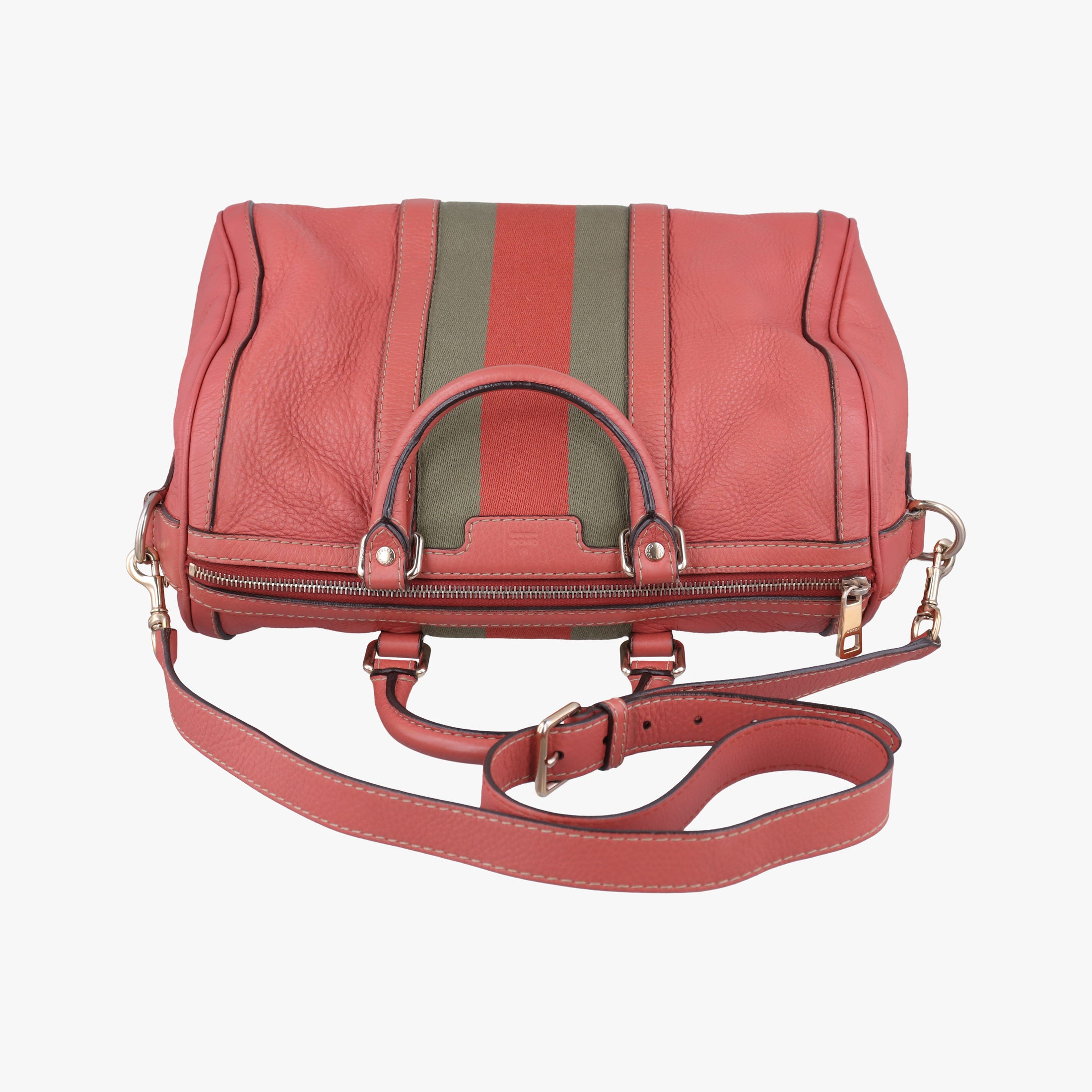 Pre-owned Gucci Sherry Line Pink Leather 247205 bostonbag | stylenewstar