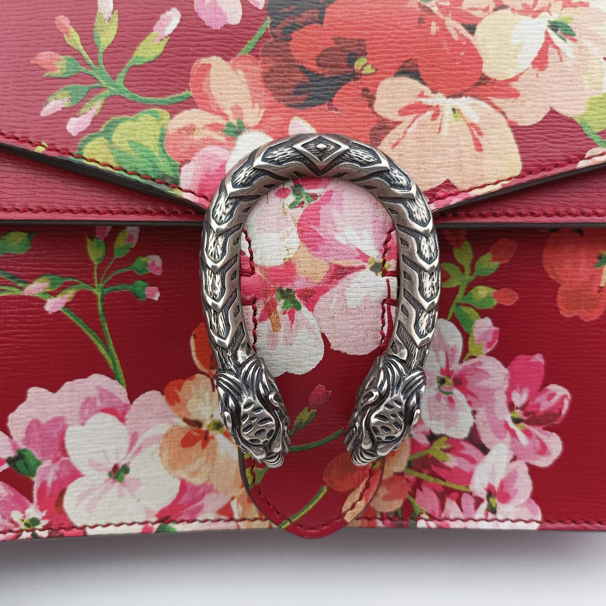 Pre-owned Gucci Dionysus Red×Multicolour Leather 400249 shoulderbag | stylenewstar