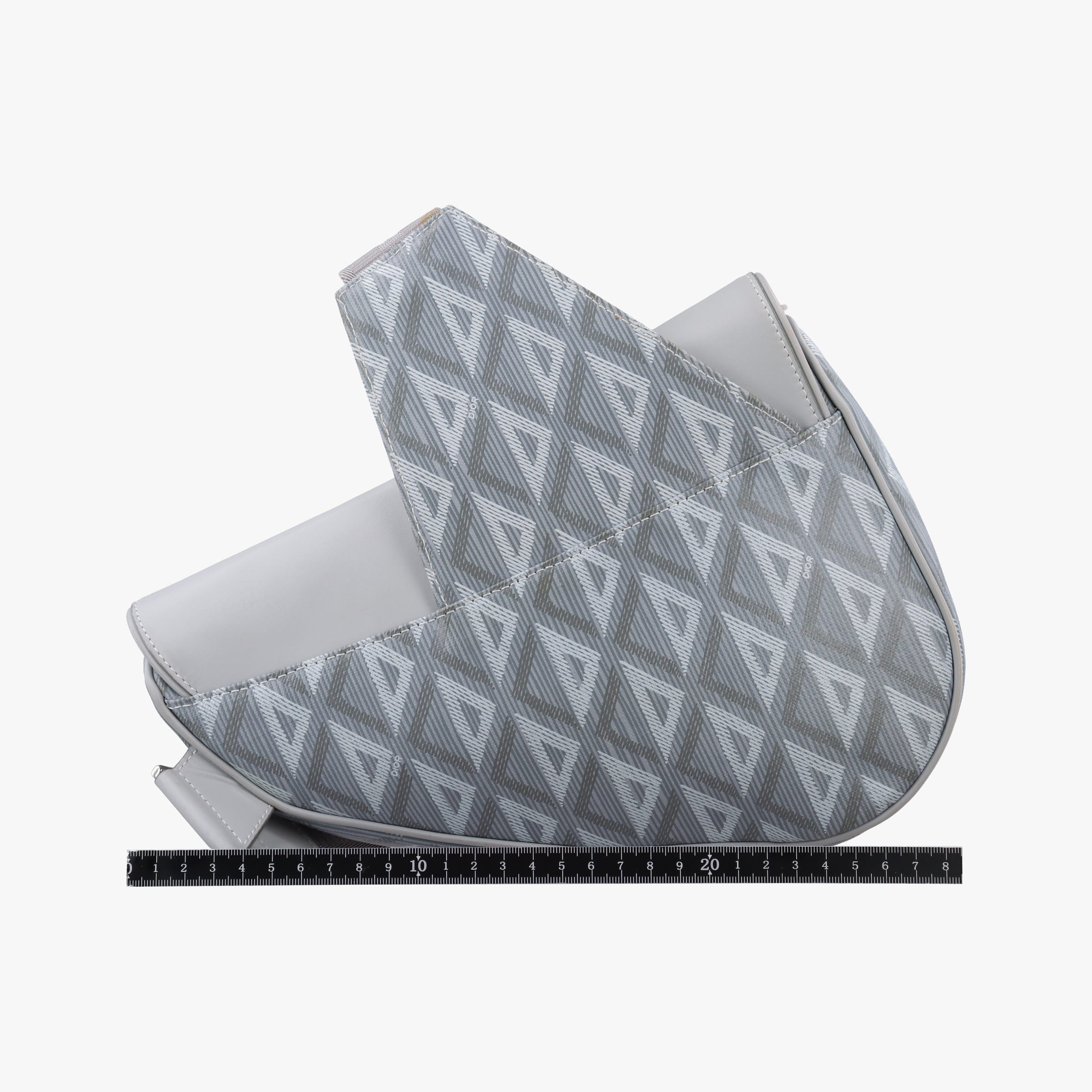Secondhand Christian Dior Saddle Grey PVC coated canvas × leather  crossbodybag | stylenewstar