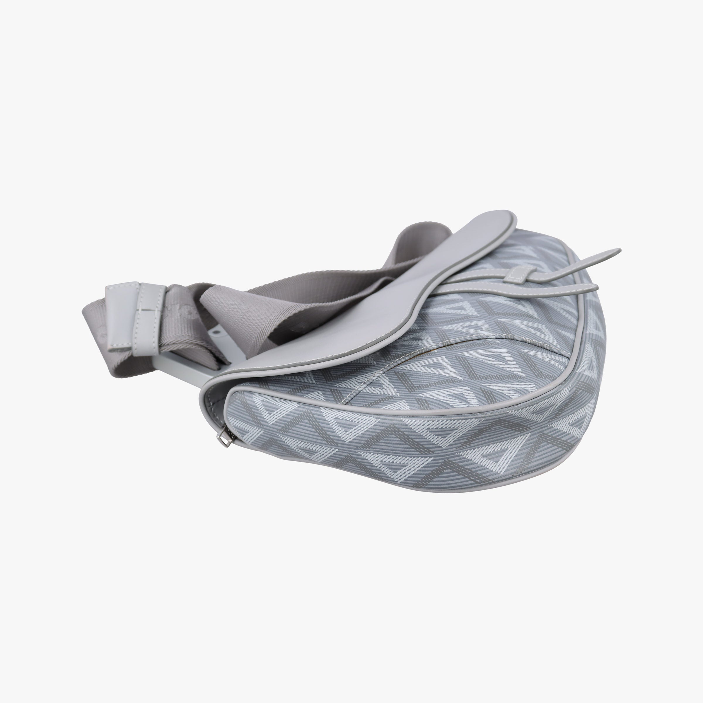 Secondhand Christian Dior Saddle Grey PVC coated canvas × leather  crossbodybag | stylenewstar