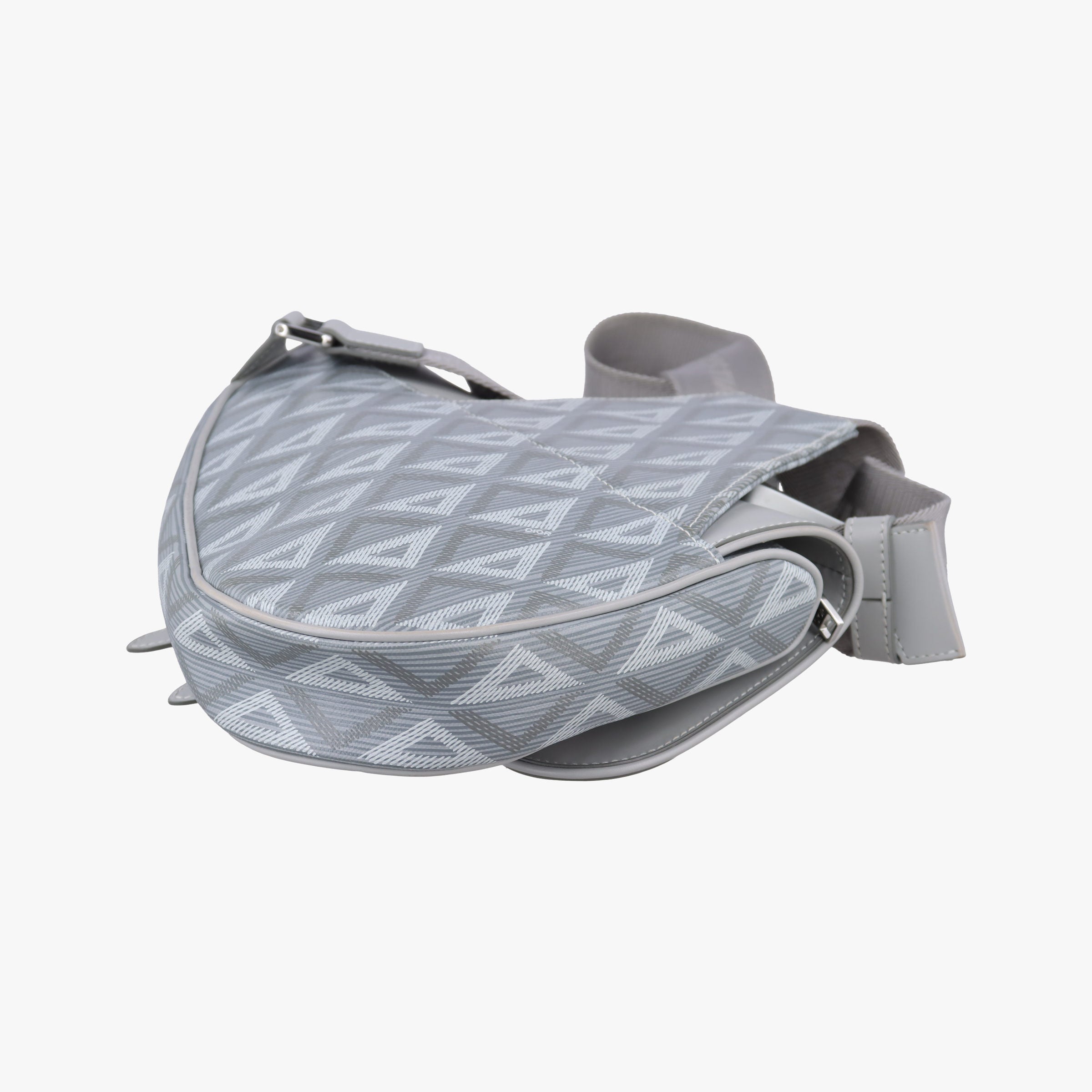 Secondhand Christian Dior Saddle Grey PVC coated canvas × leather  crossbodybag | stylenewstar