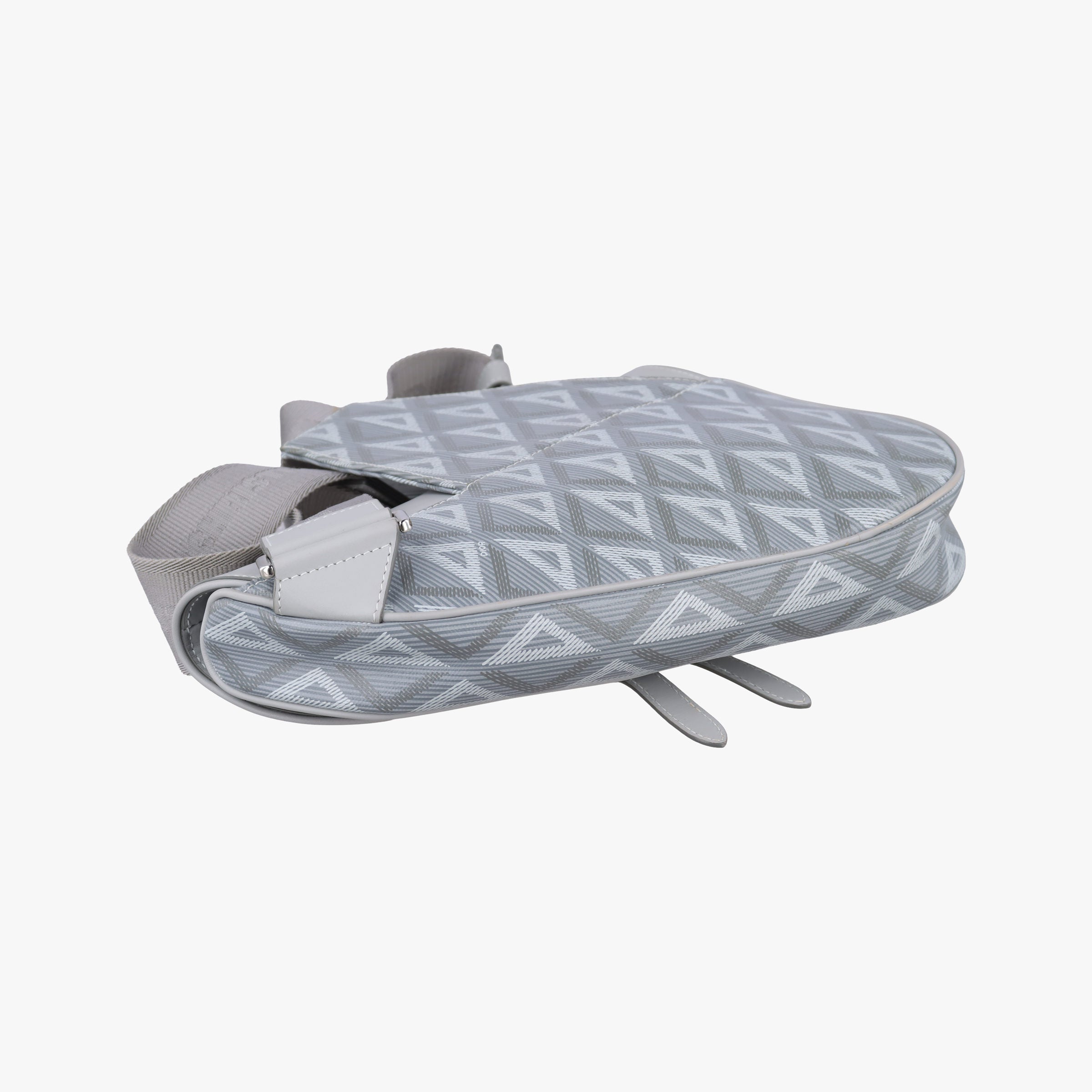 Secondhand Christian Dior Saddle Grey PVC coated canvas × leather  crossbodybag | stylenewstar