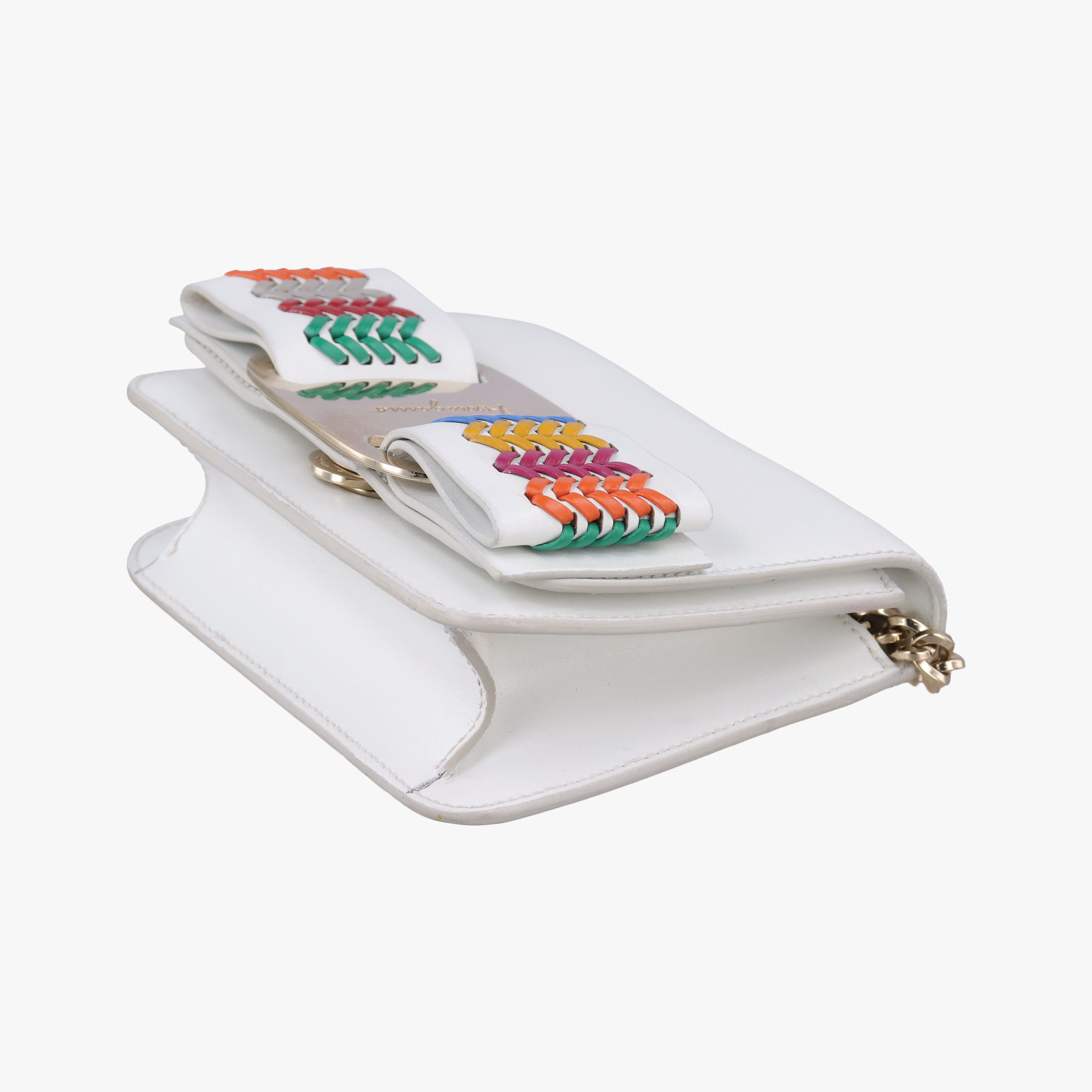 Pre-owned Ferragamo Viva White×multicolor Leather  shoulderbag | stylenewstar