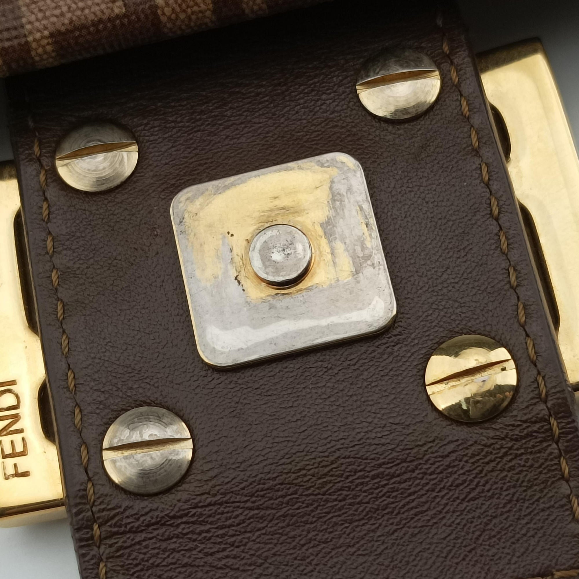 Pre-owned Fendi Baguette Zucchino Brown PVC coated canvas 8BR001 handbag | stylenewstar