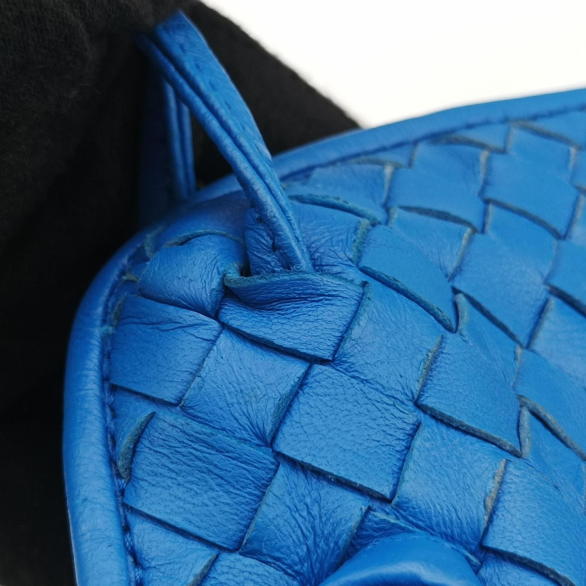 Secondhand Bottega Veneta NODINI Intrecciato Blue lambskin  shoulderbag | stylenewstar