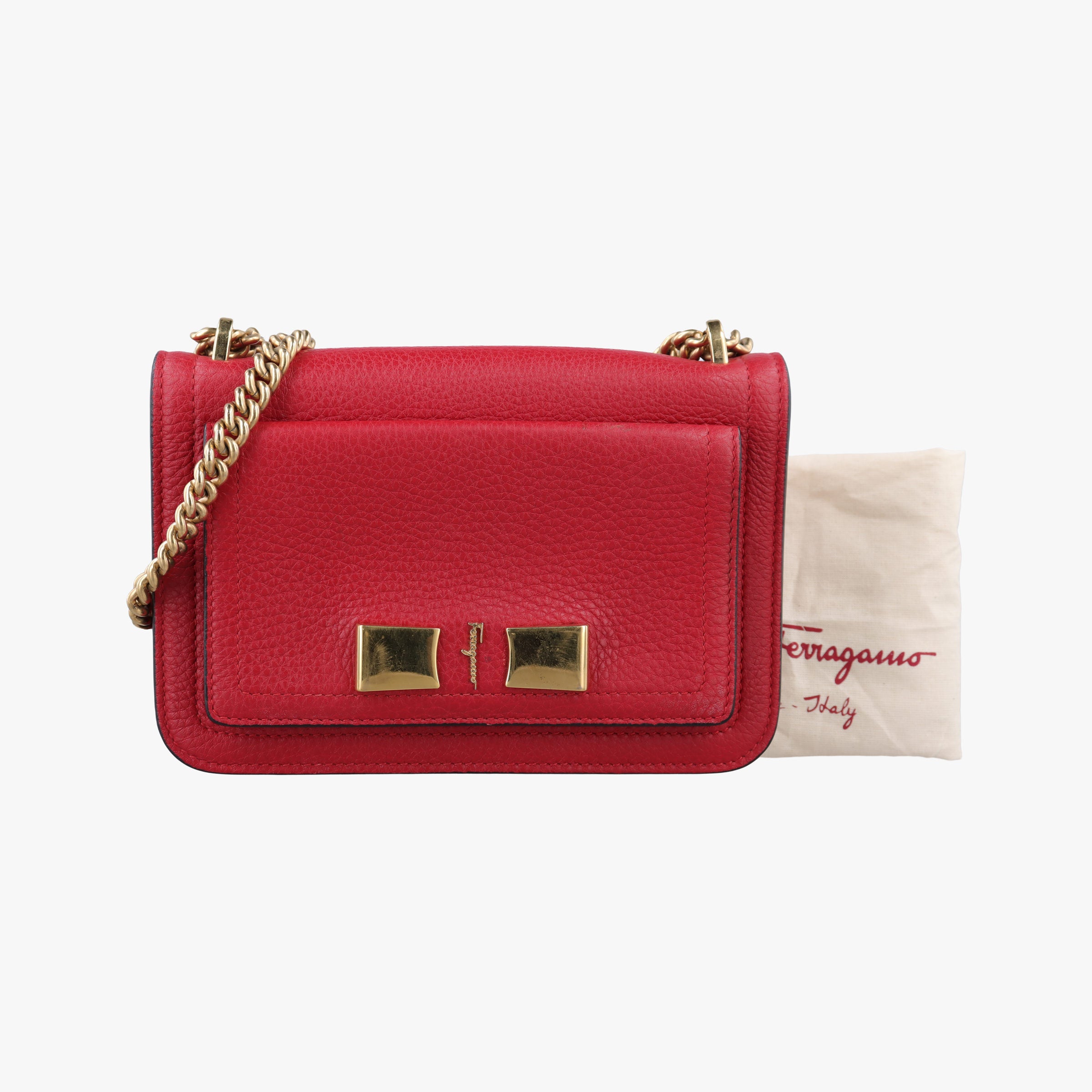Vintage Ferragamo Vara Red Leather  shoulderbag | stylenewstar