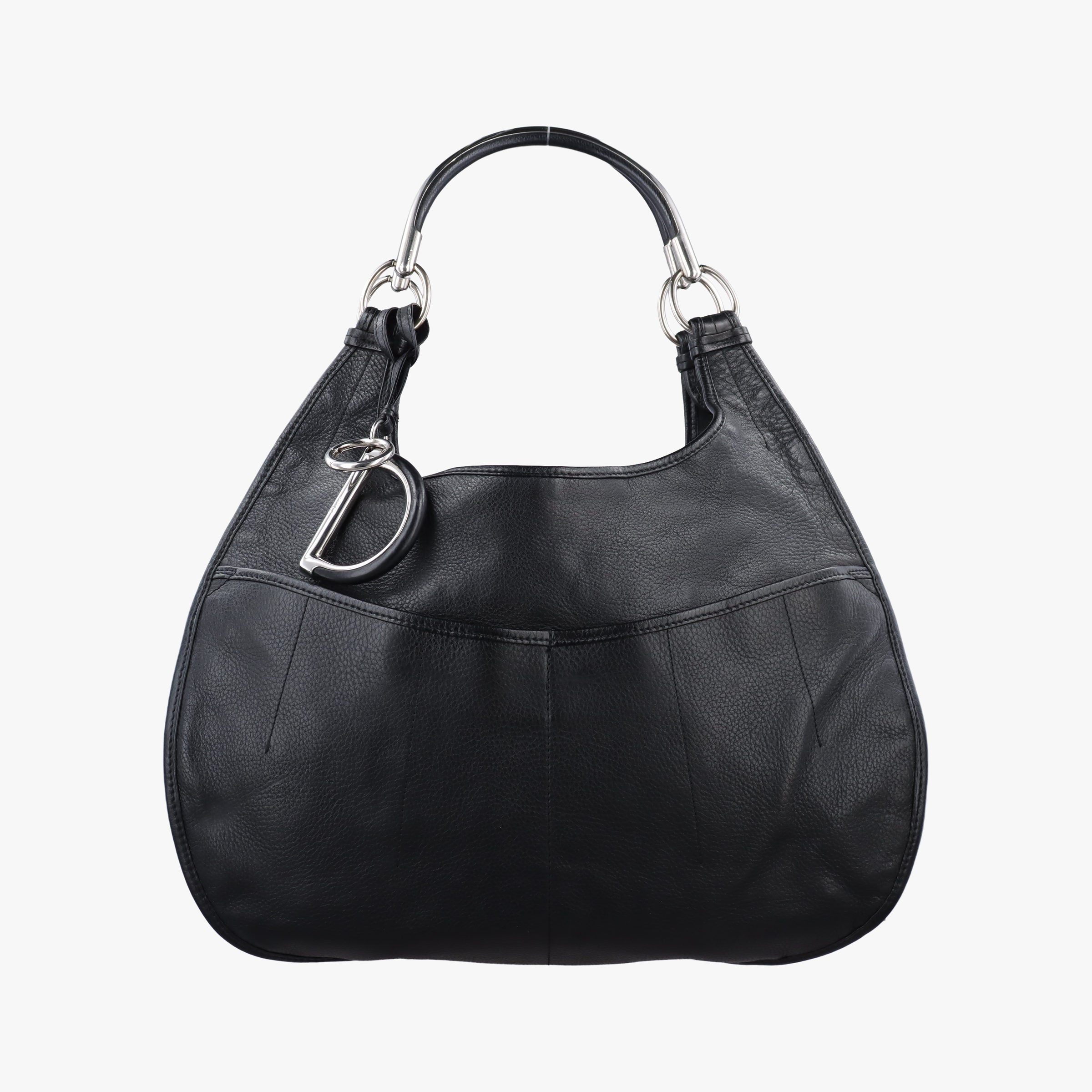Vintage Christian Dior 61 Hobo Black Leather  handbag | stylenewstar