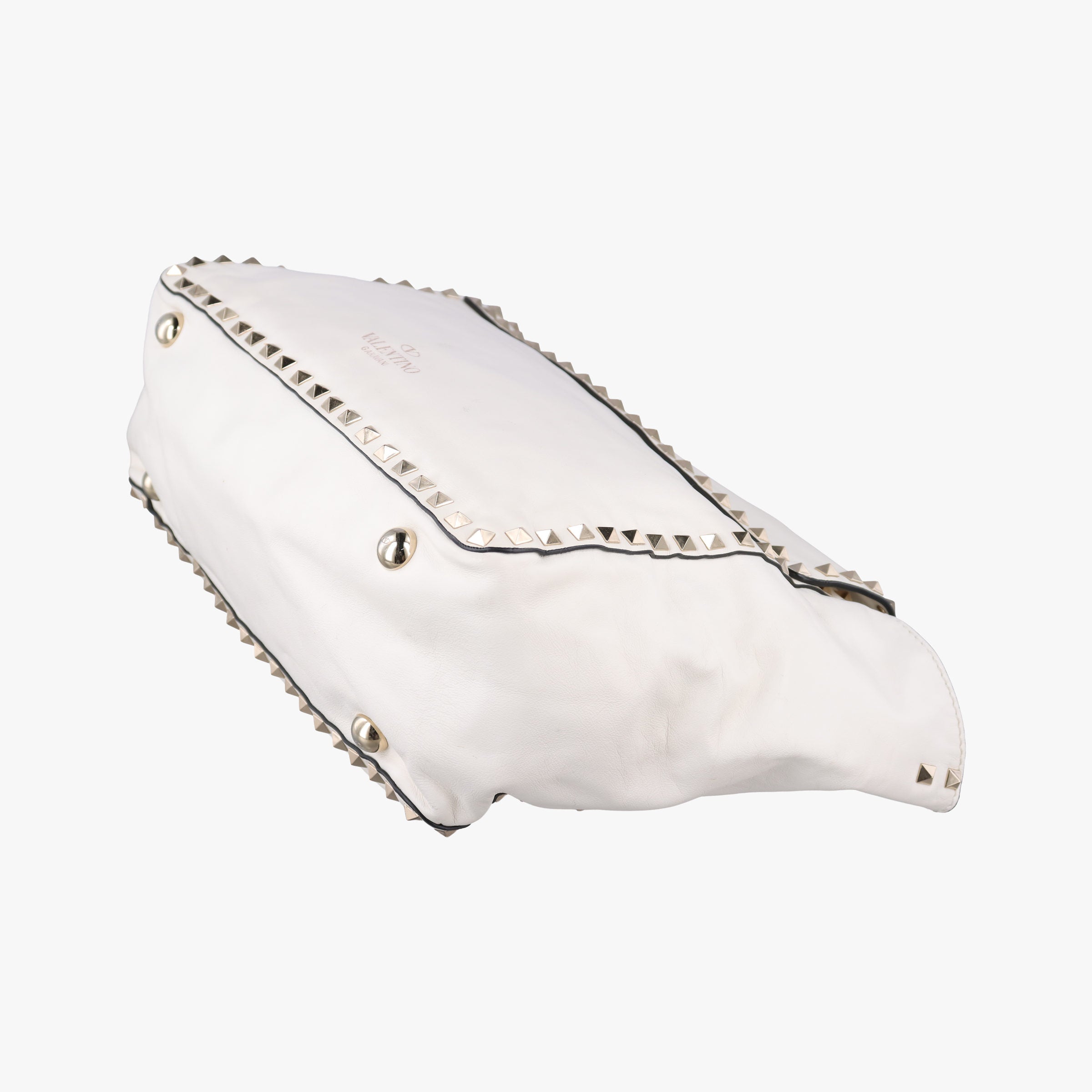 Pre-owned Valentino Rockstud White Leather  shoulderbag | stylenewstar