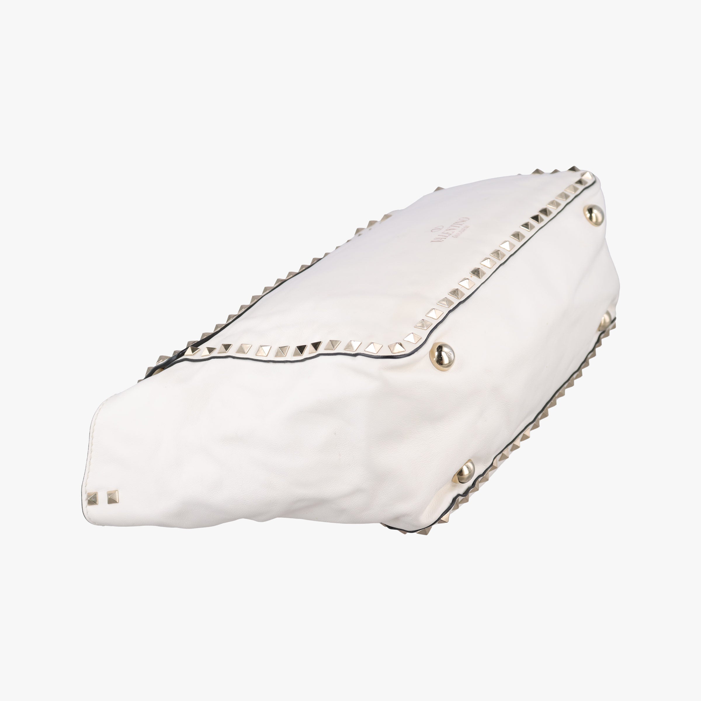 Pre-owned Valentino Rockstud White Leather  shoulderbag | stylenewstar