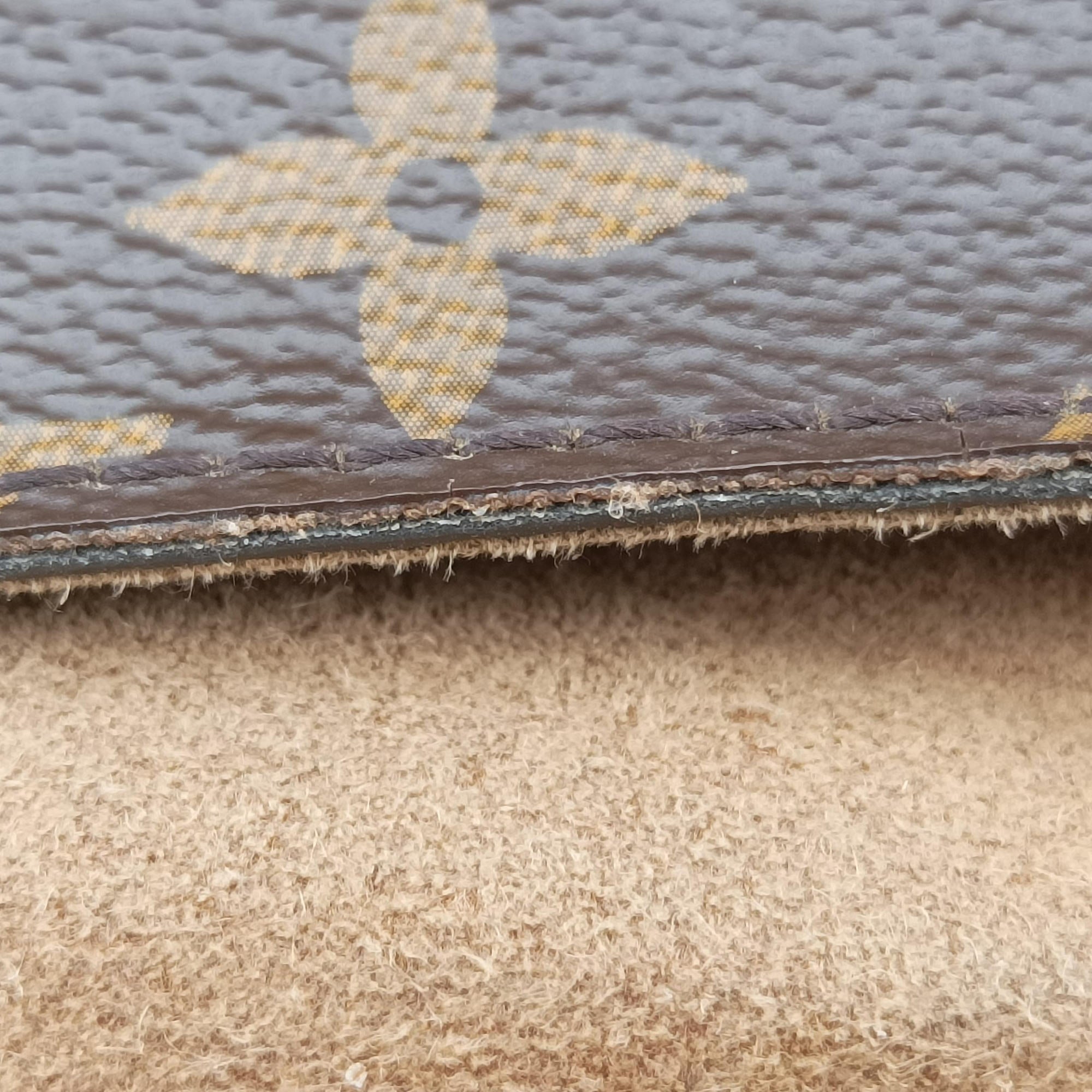 Pre-owned Louis Vuitton MARIGNAN brown×SESAME Monogram Canvas×calf leather M44257 shoulderbag | stylenewstar