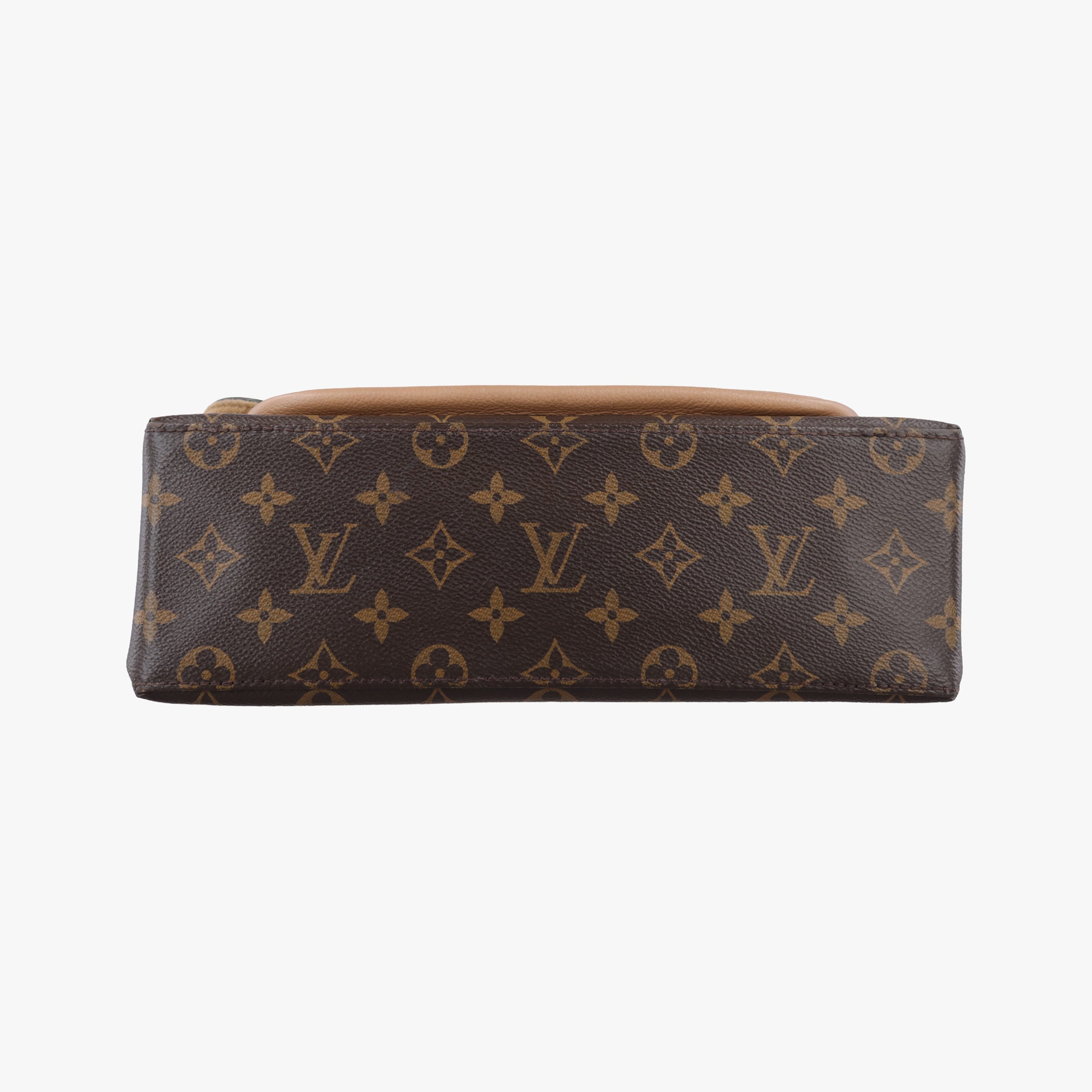 Pre-owned Louis Vuitton MARIGNAN brown×SESAME Monogram Canvas×calf leather M44257 shoulderbag | stylenewstar